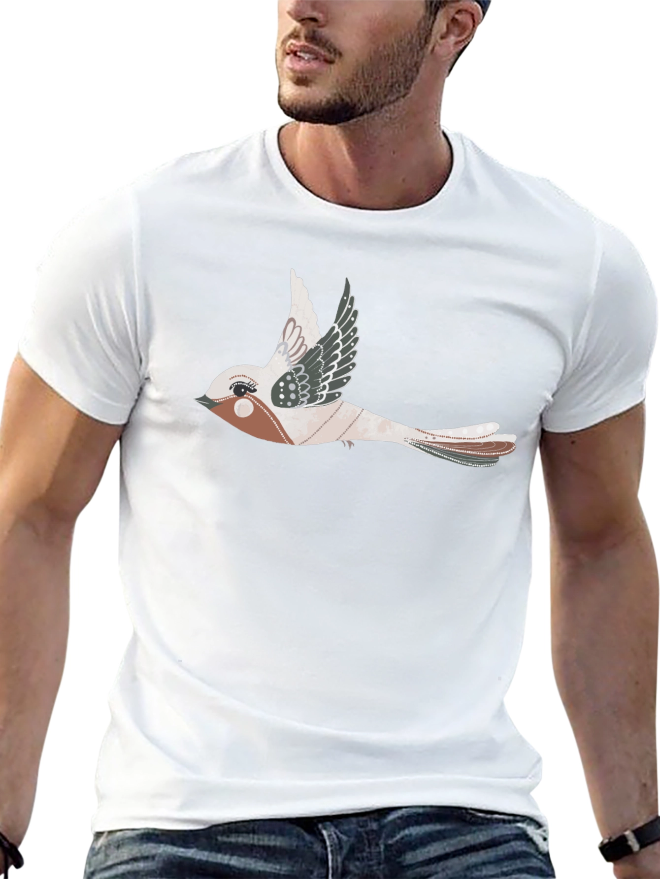 Bird Graphic Black T-Shirt