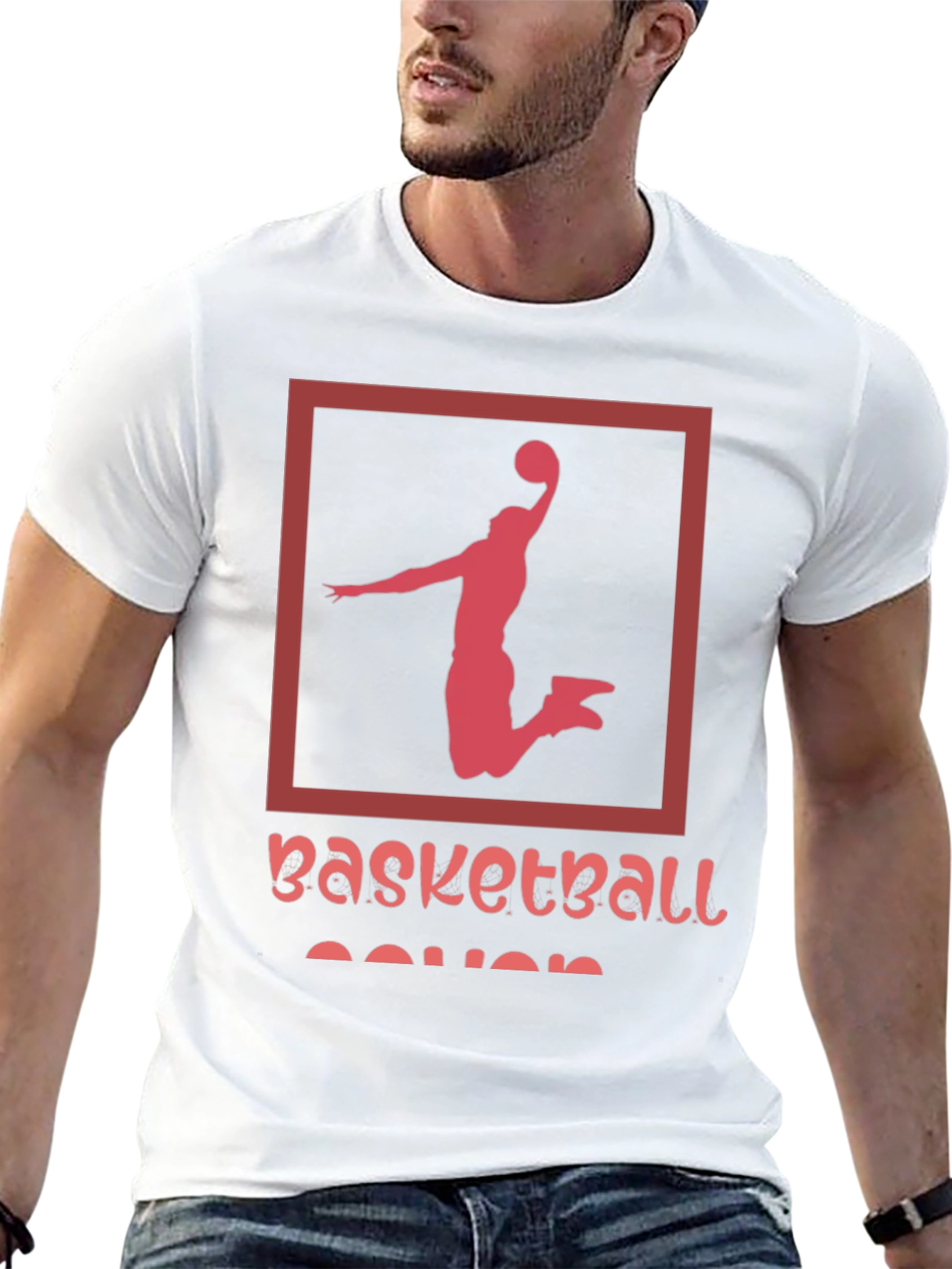 Basketball Player Graphic Tee - Black Cotton T-Shirt