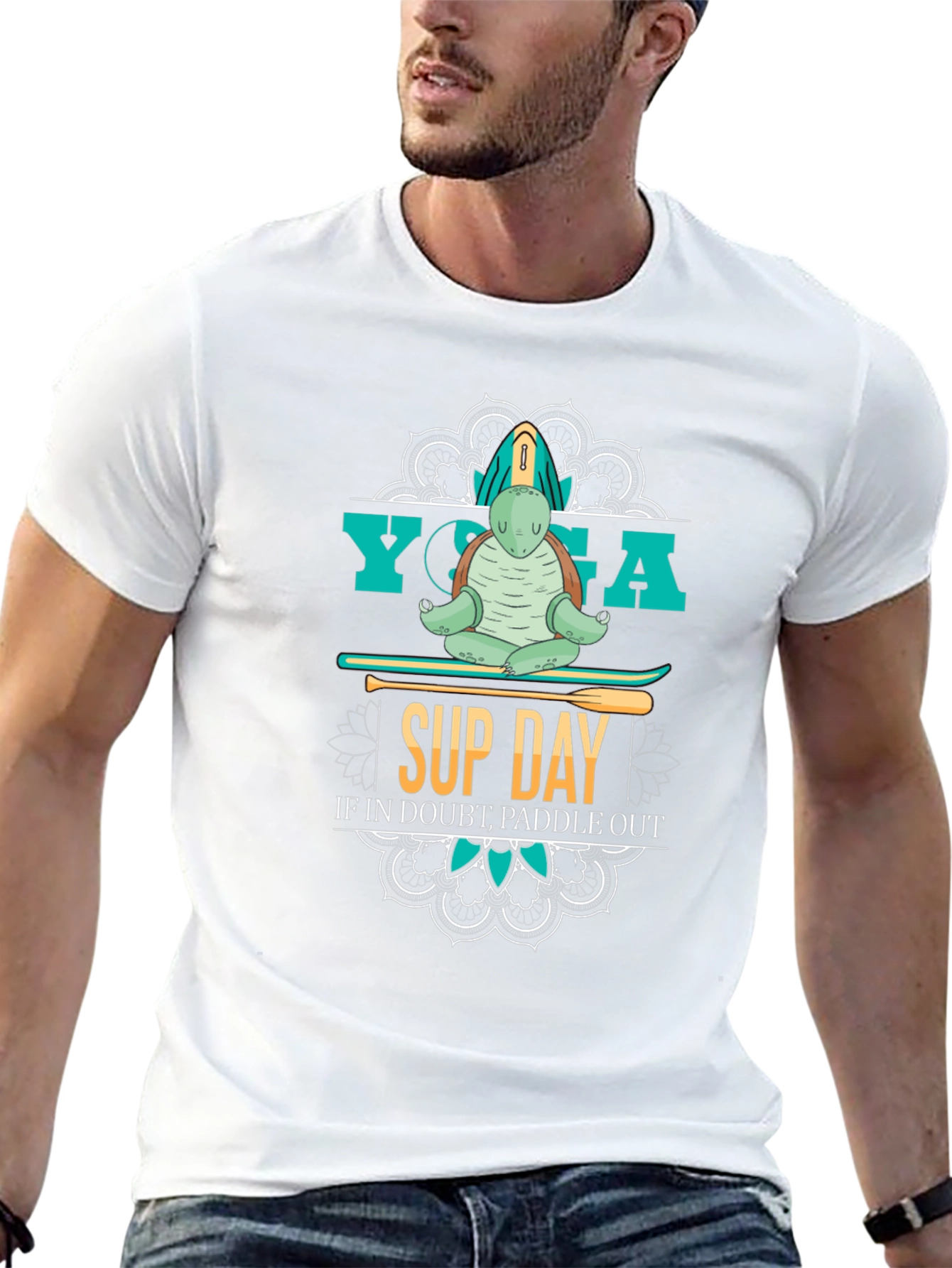 Yoga Sup Day Turtle Graphic T-Shirt
