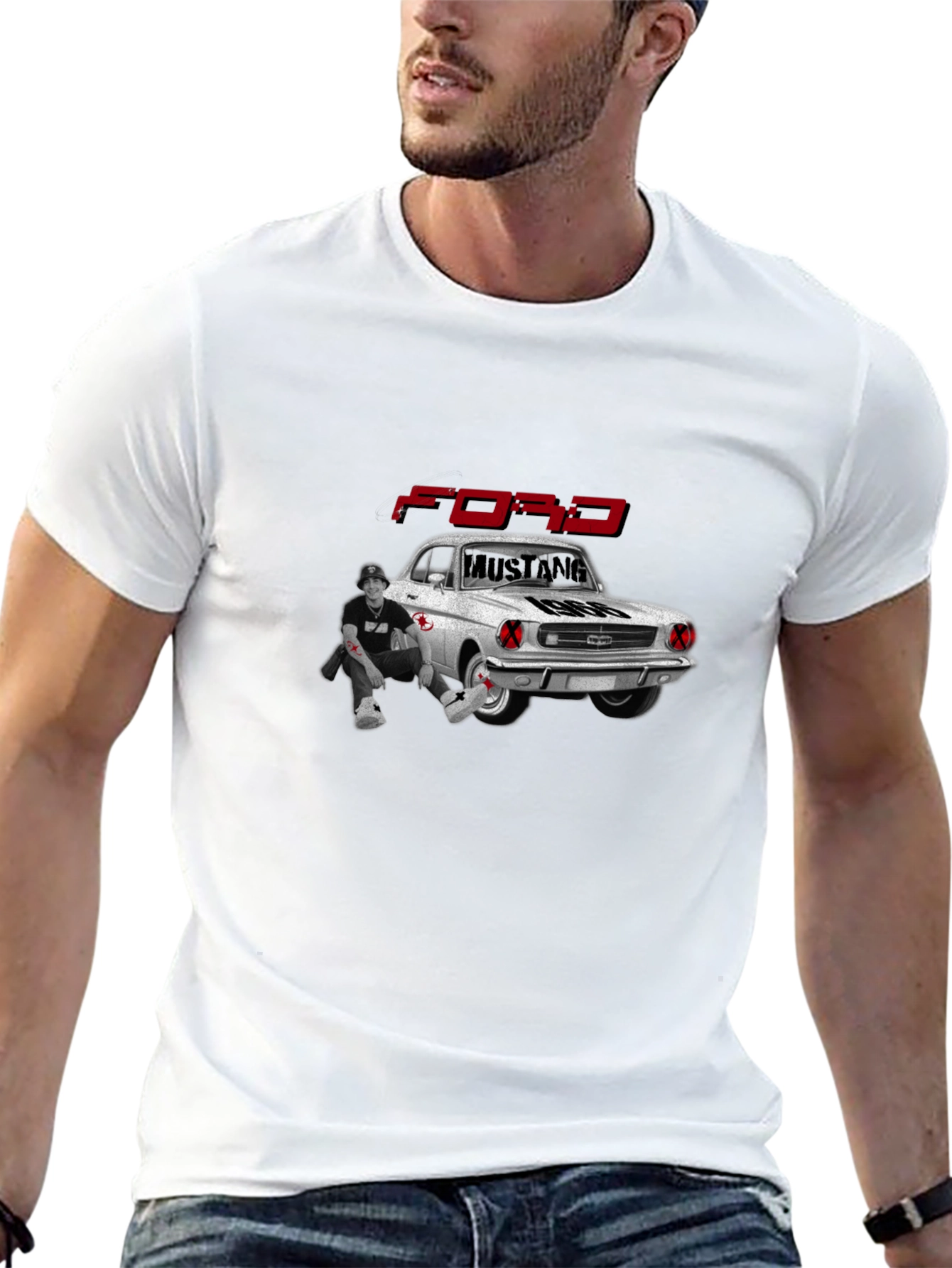Ford Mustang 1966 Black Graphic Tee