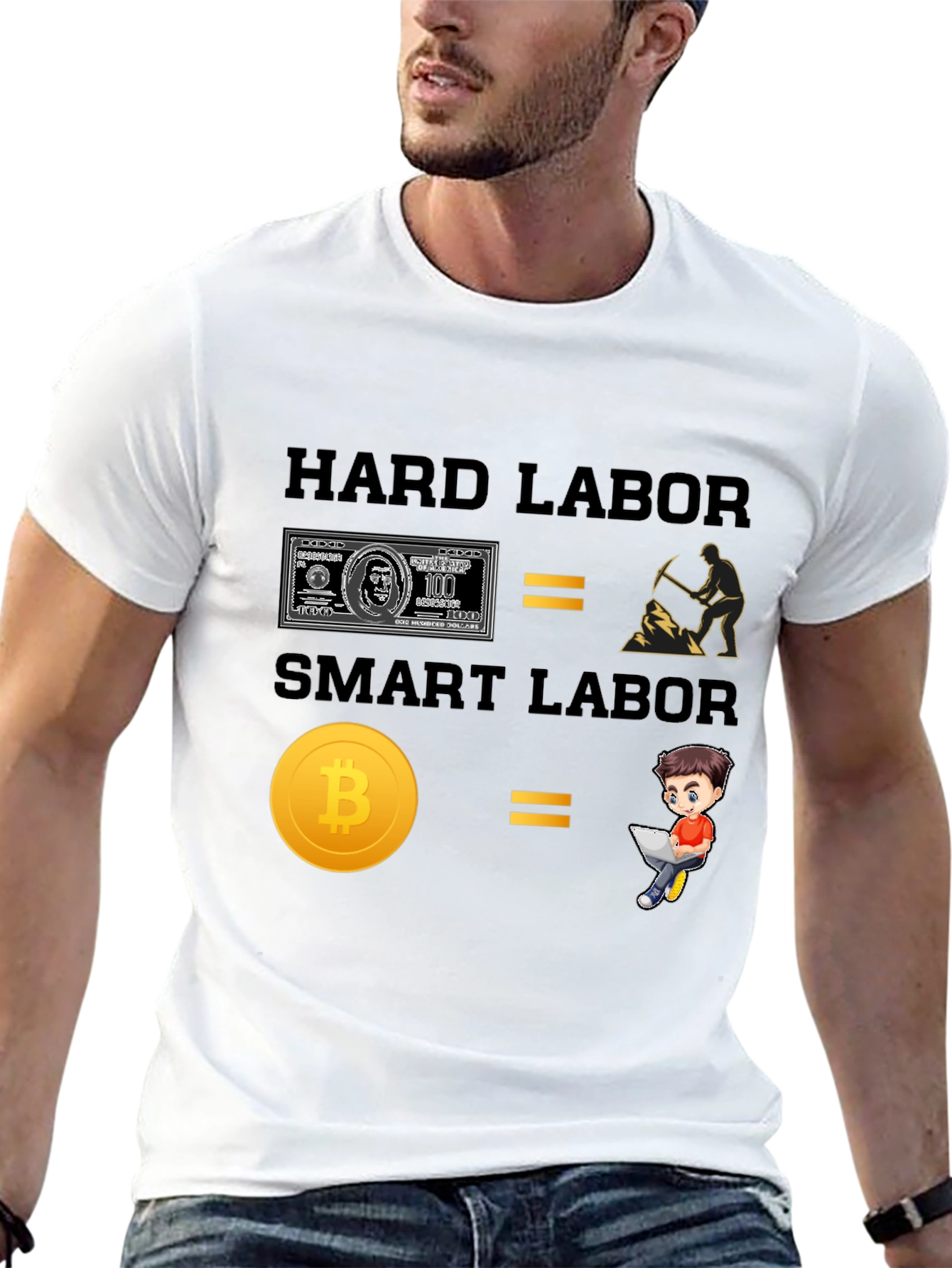 Hard Labor vs Smart Labor Bitcoin T-Shirt