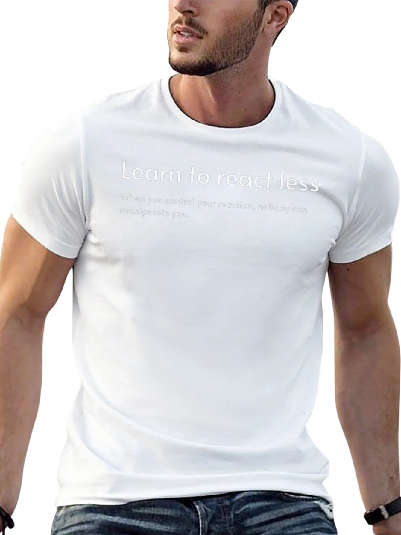 Learn to React Less Graphic Tee - Motivational T-Shirt