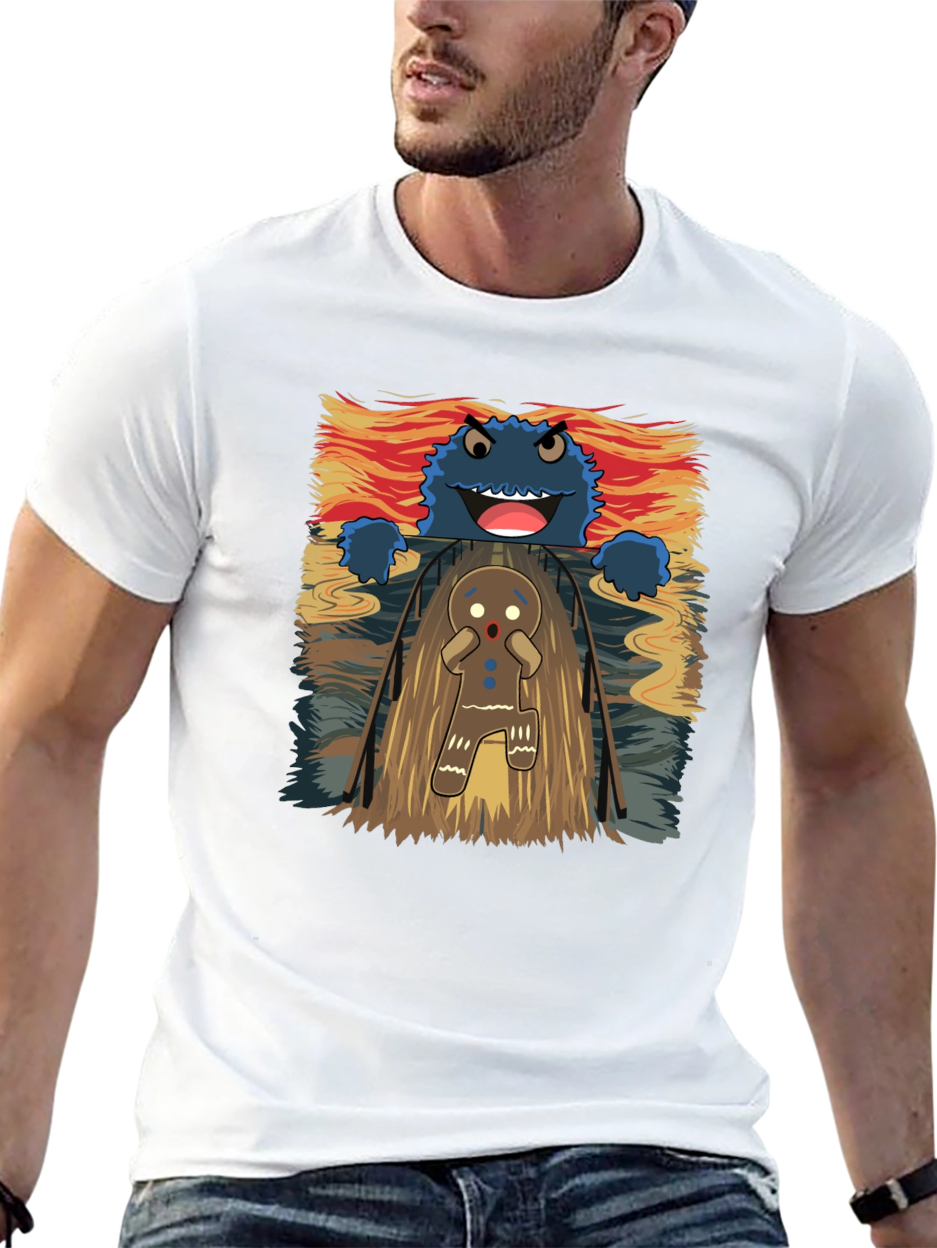 Cookie Monster Gingerbread Man T-Shirt