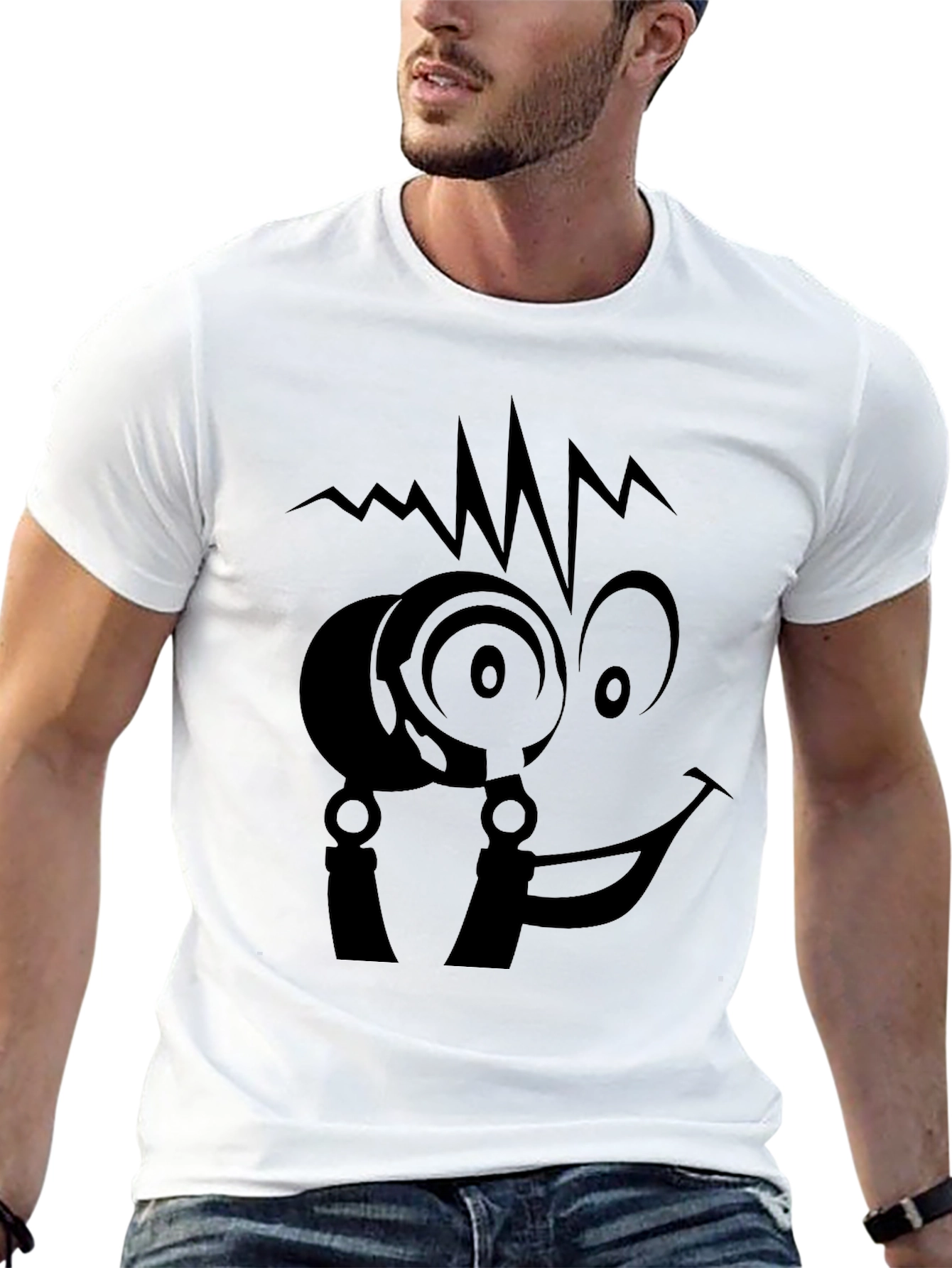 Cool Face Black T-Shirt - Unique Graphic Tee