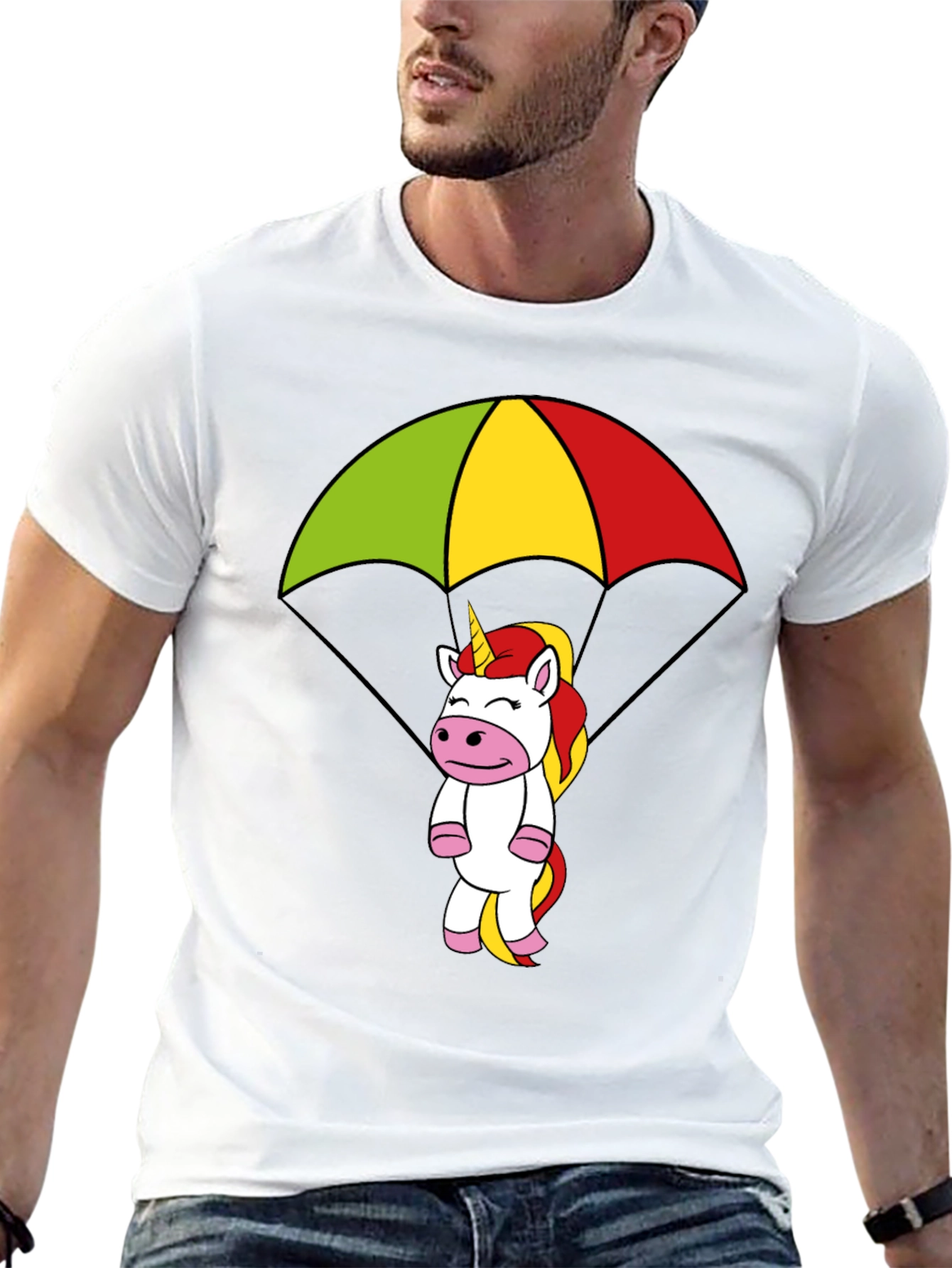 Unicorn Parachute Graphic T-Shirt