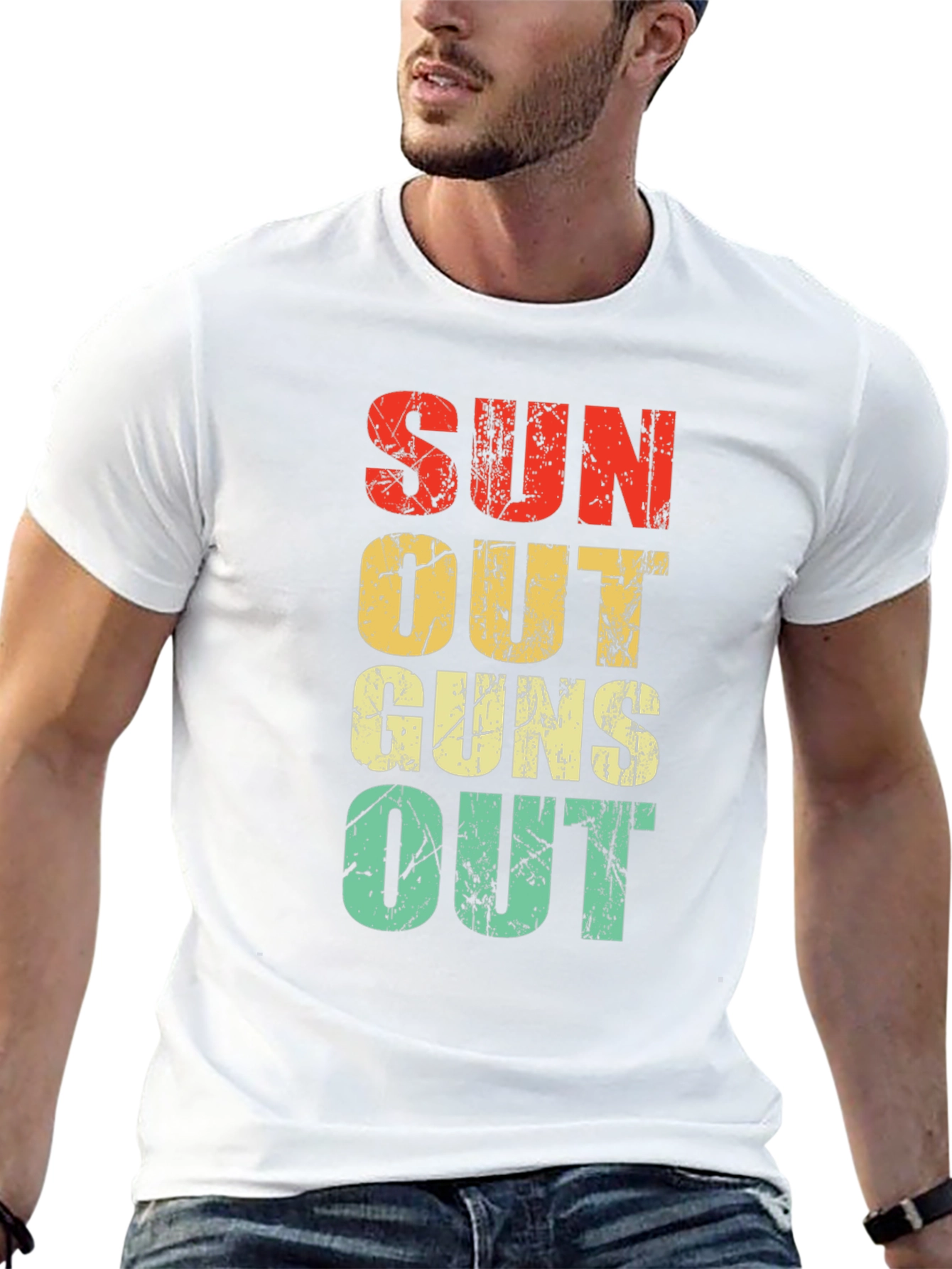 Suns Out Guns Out Retro Graphic Tee