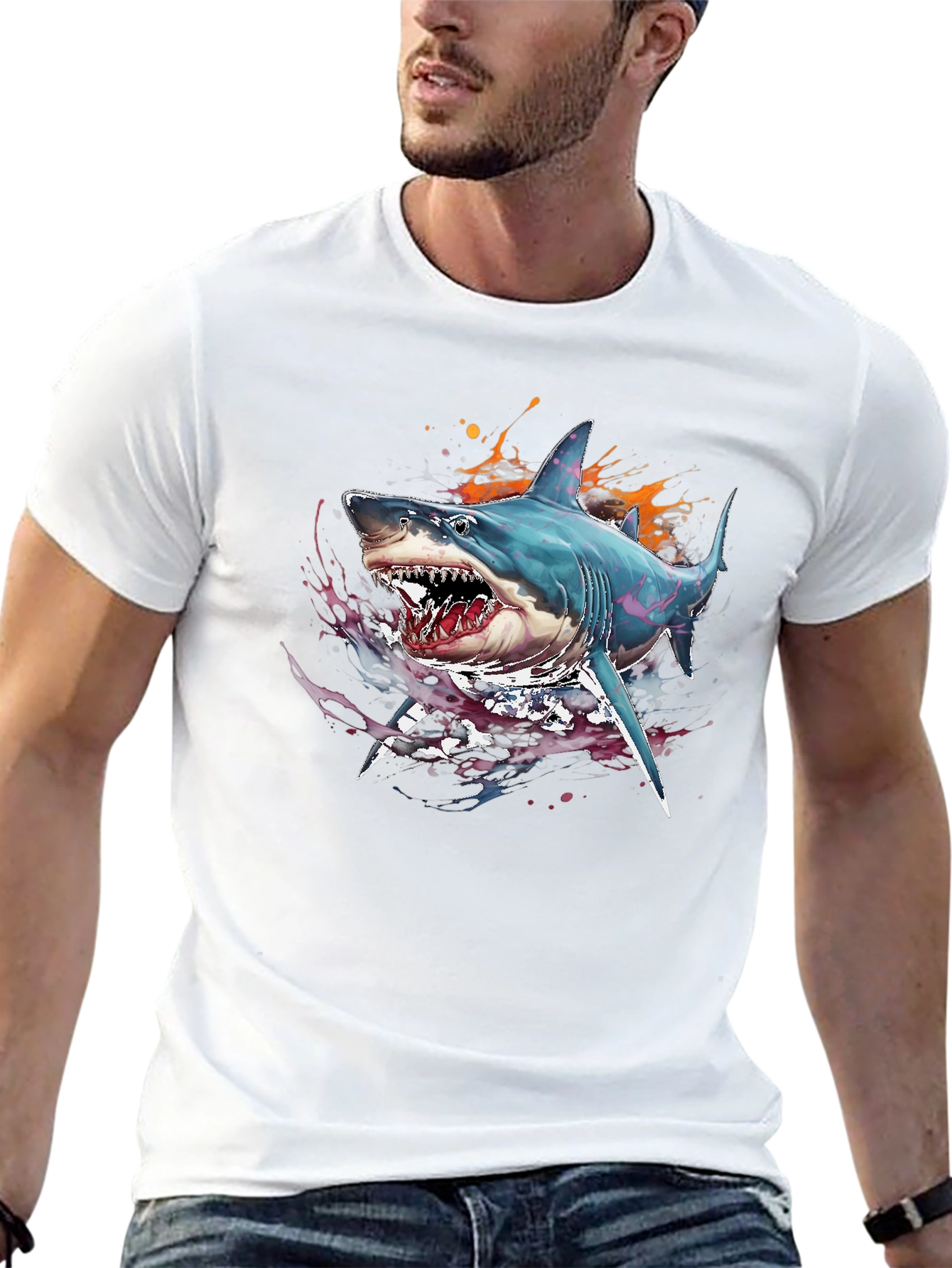 Shark Graphic Print Tee
