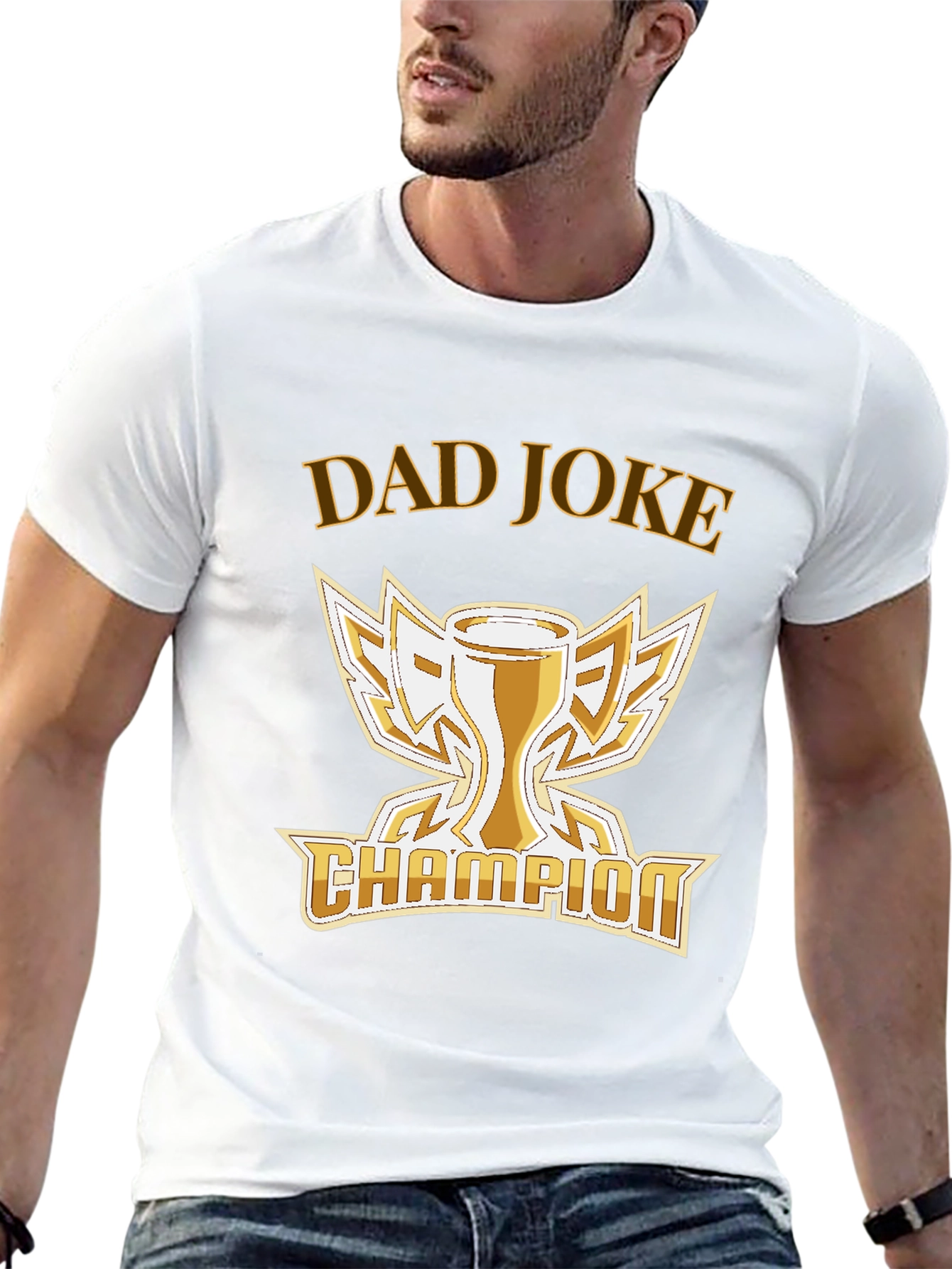 Dad Joke Champion T-Shirt - Humorous Trophy Tee