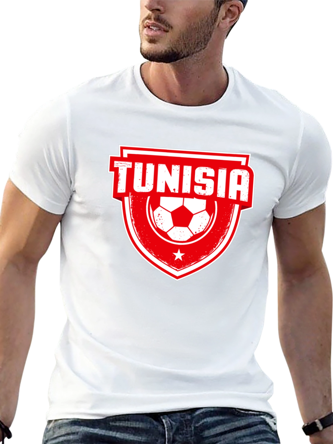 Tunisia Soccer T-Shirt - Black Jersey