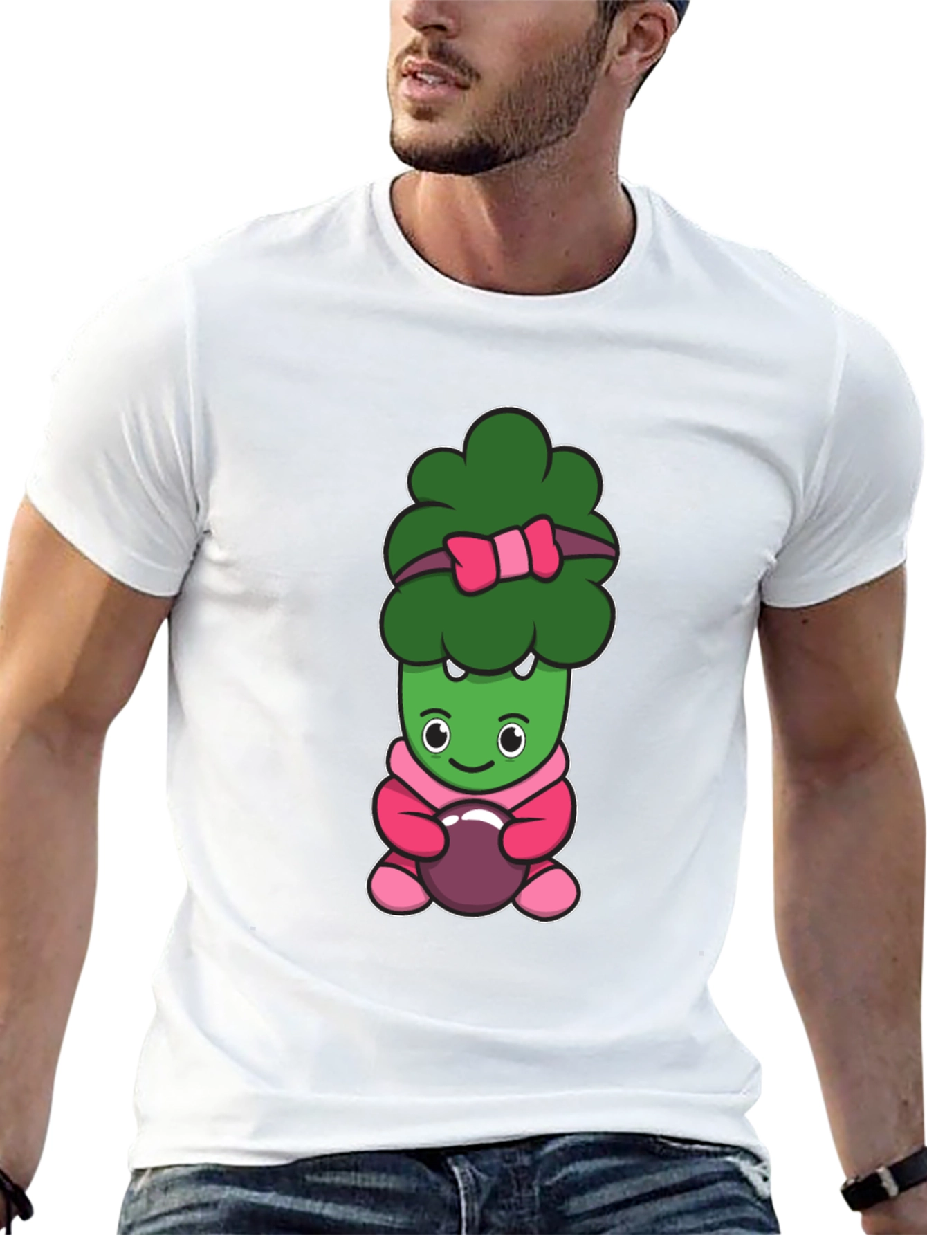 Cute Broccoli Cartoon Graphic Tee