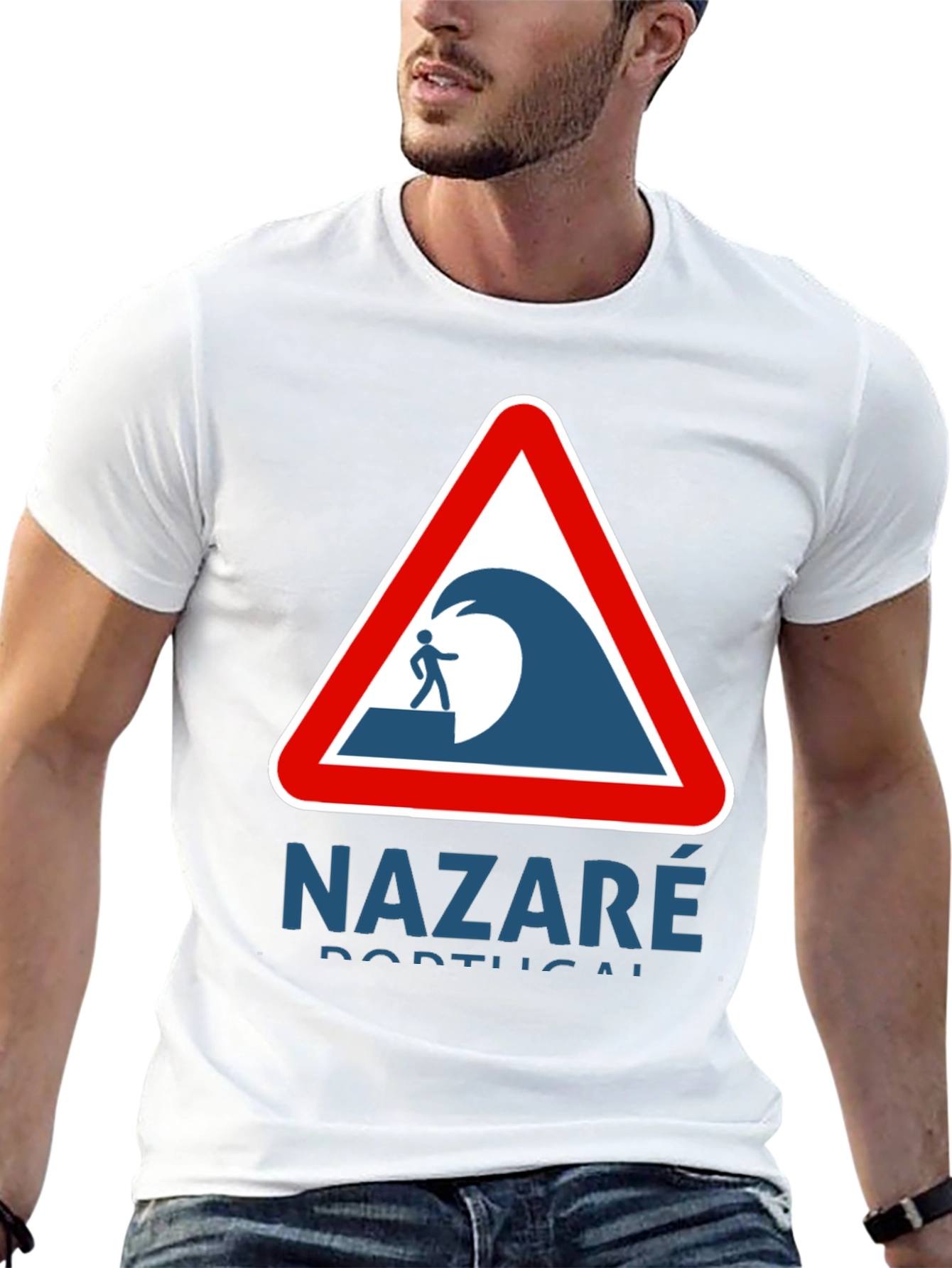 Nazaré Portugal Wave Warning Graphic Tee