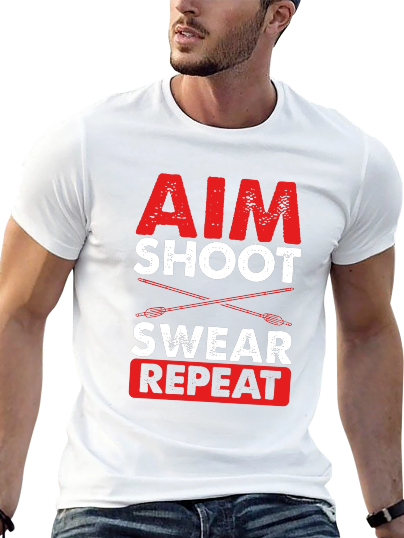 Aim Shoot Swear Repeat Archery T-Shirt