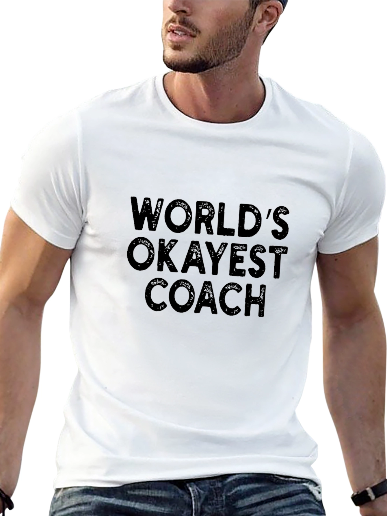 Worlds Okayest Coach T-Shirt Funny Sarcastic Tee