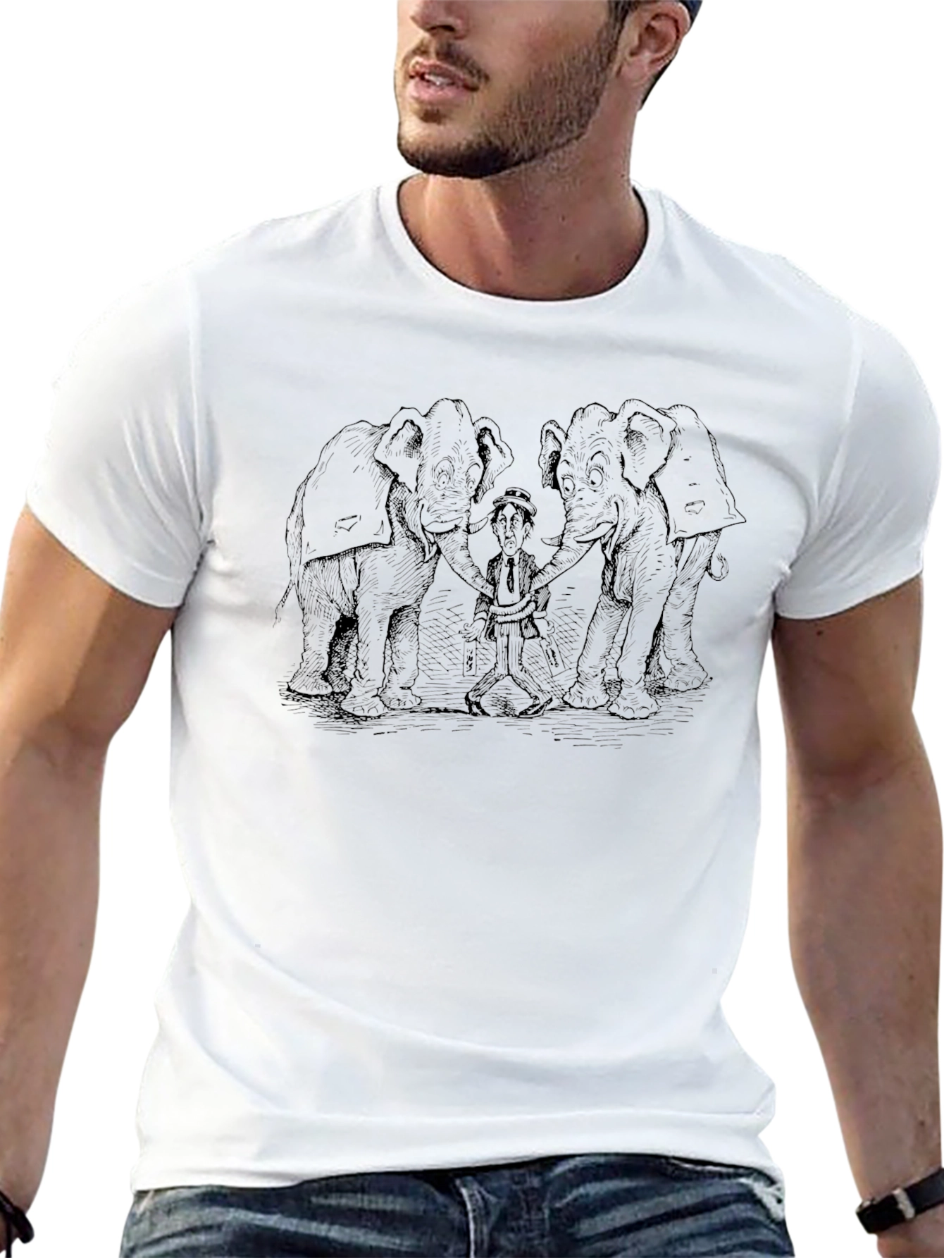 Elephant Squeeze T-Shirt - Classic Cartoon Design
