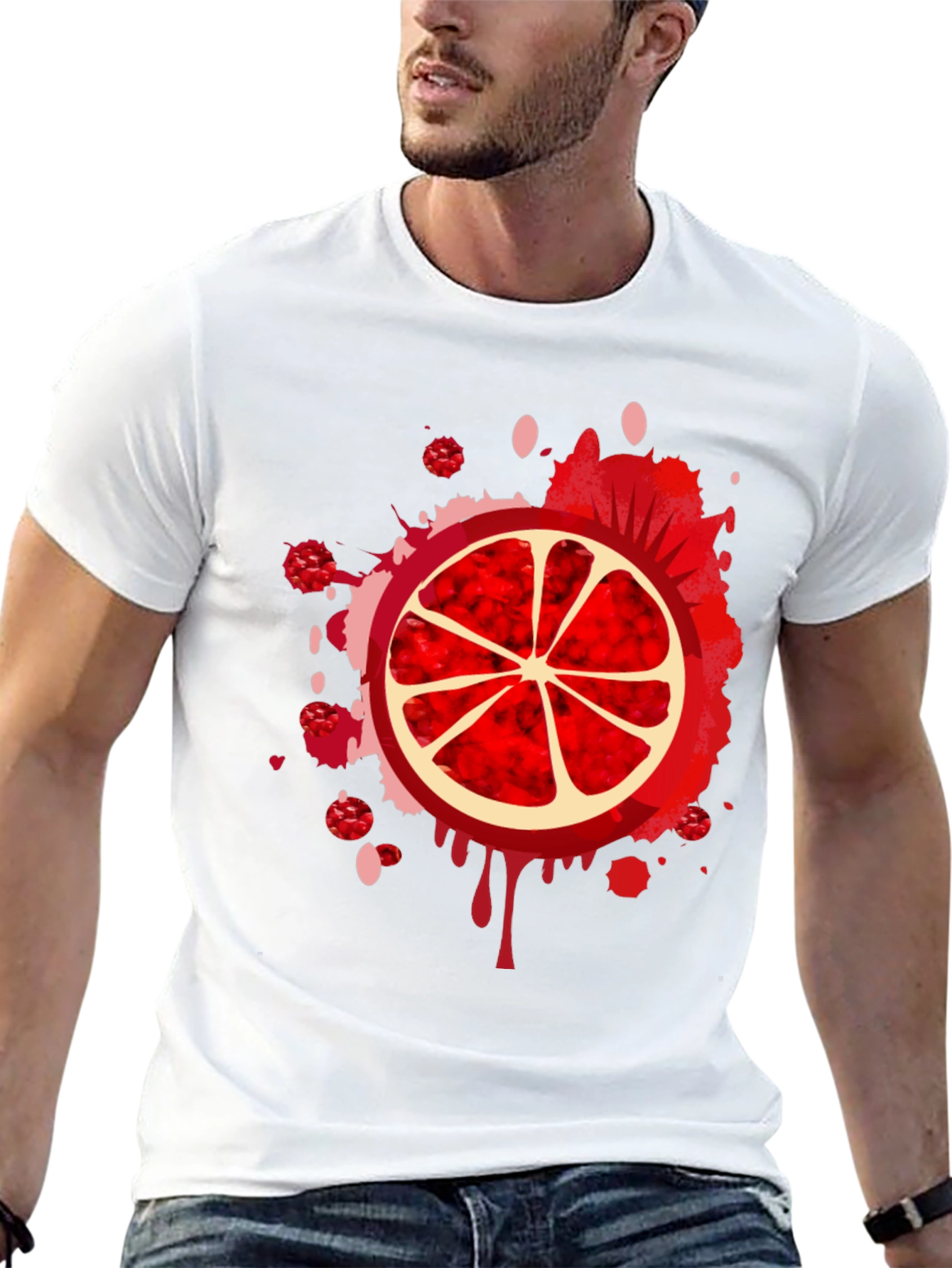 Red Citrus Burst Graphic Tee