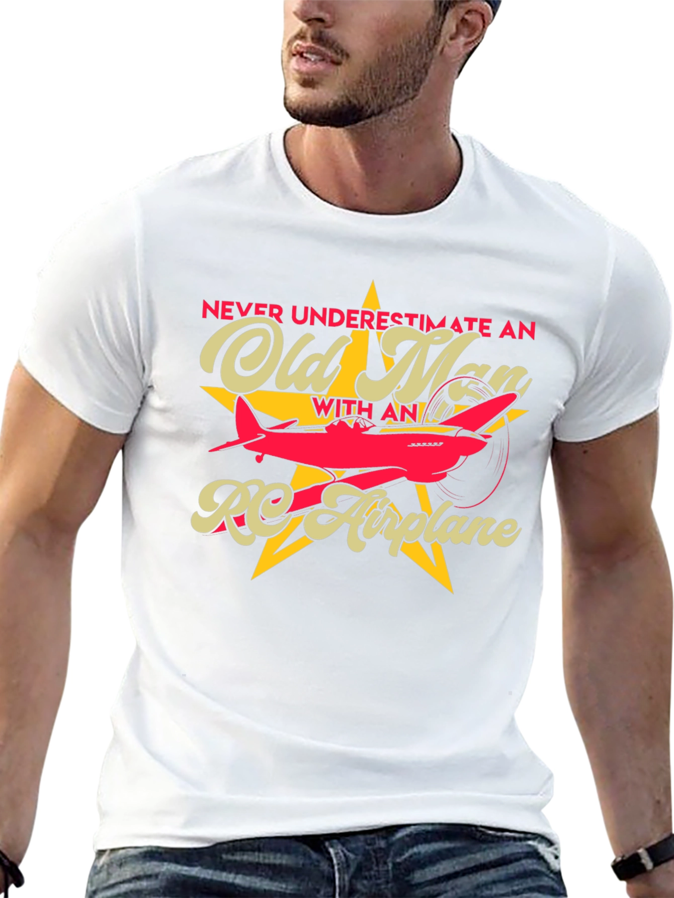 Old Man RC Airplane T-Shirt