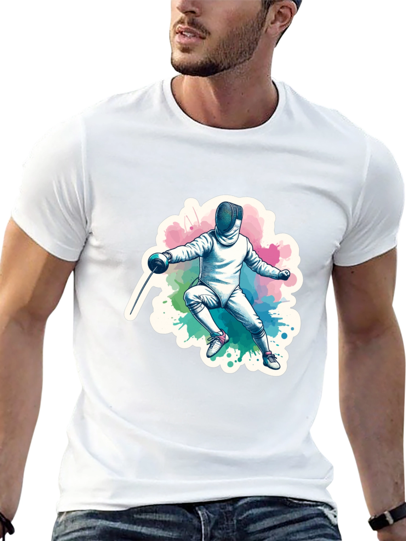 Fencing Graphic Tee - Sporty Style