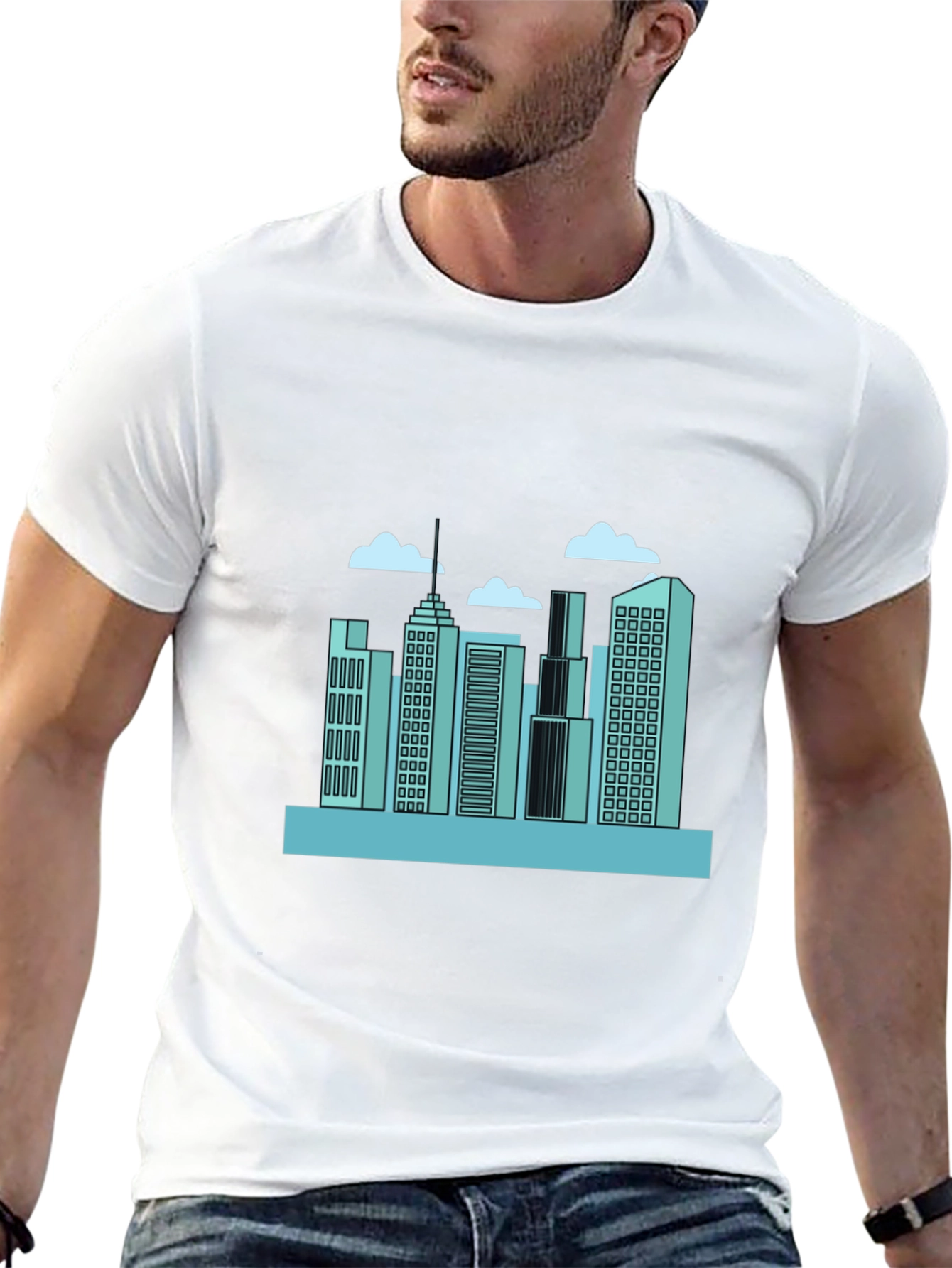 Urban Skyline Graphic Tee - Modern Cityscape Design