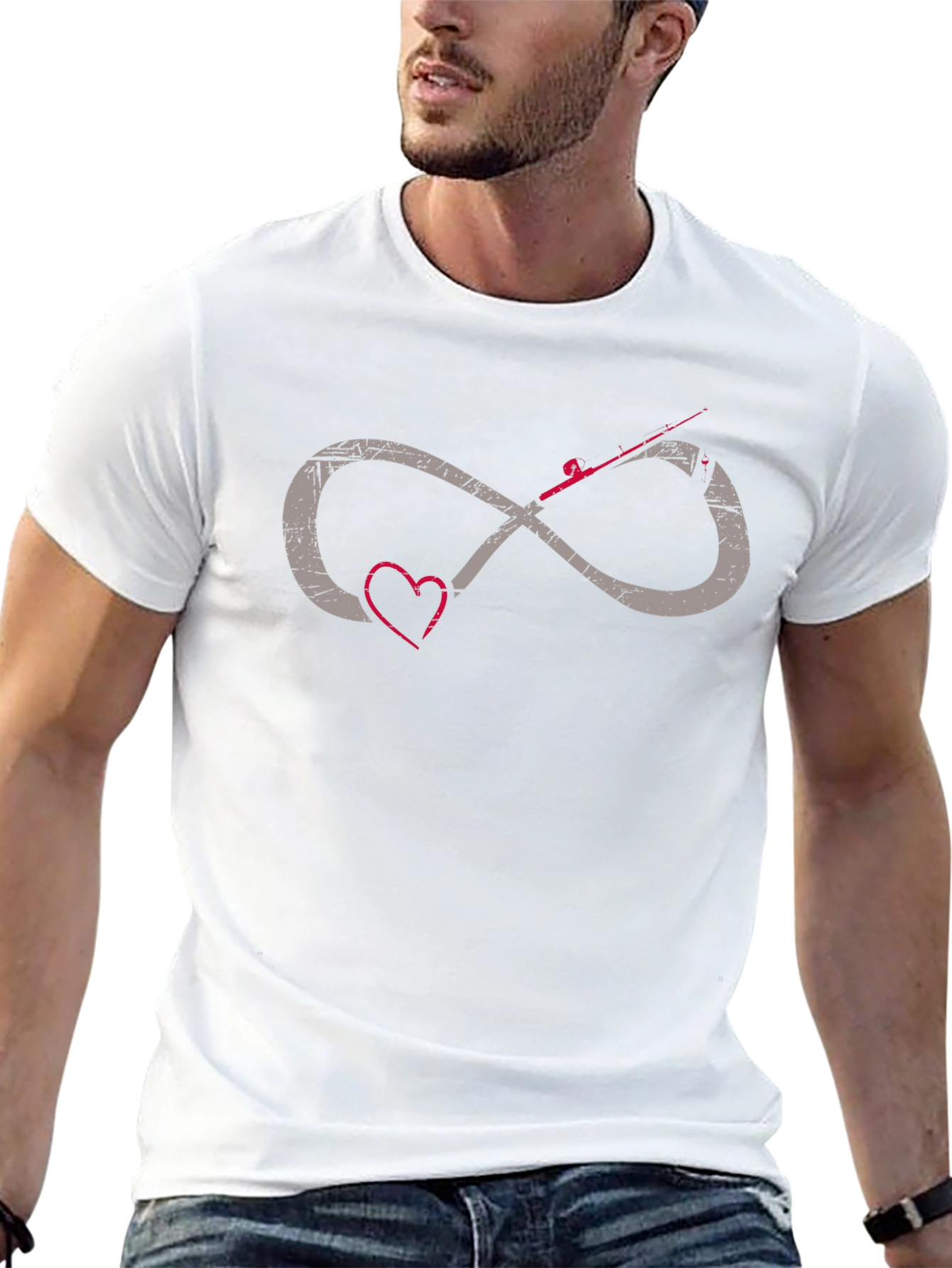 Fishing Infinity Heart Graphic Tee