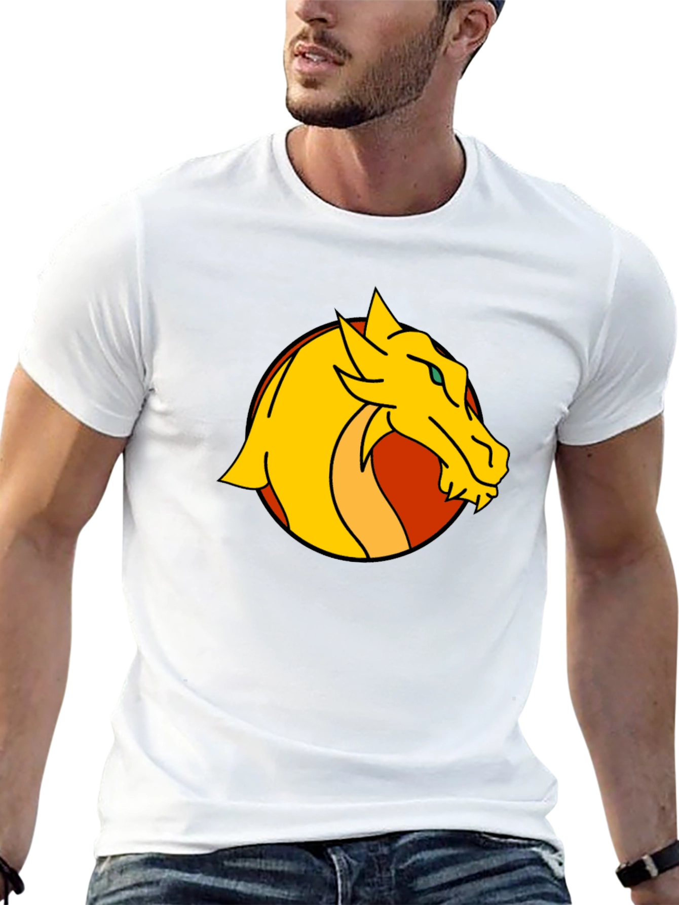 Dragon Graphic Print Black T-Shirt