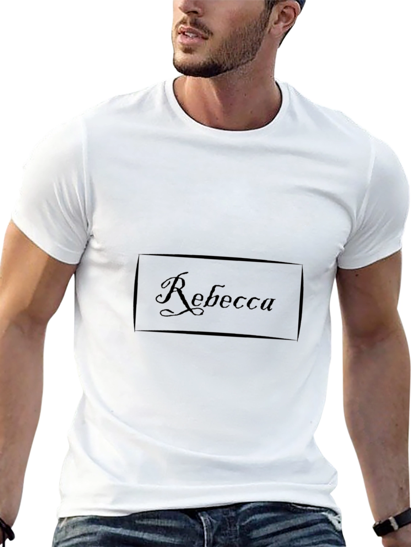 Personalized Rebecca Tee - Classic Black Soft Cotton