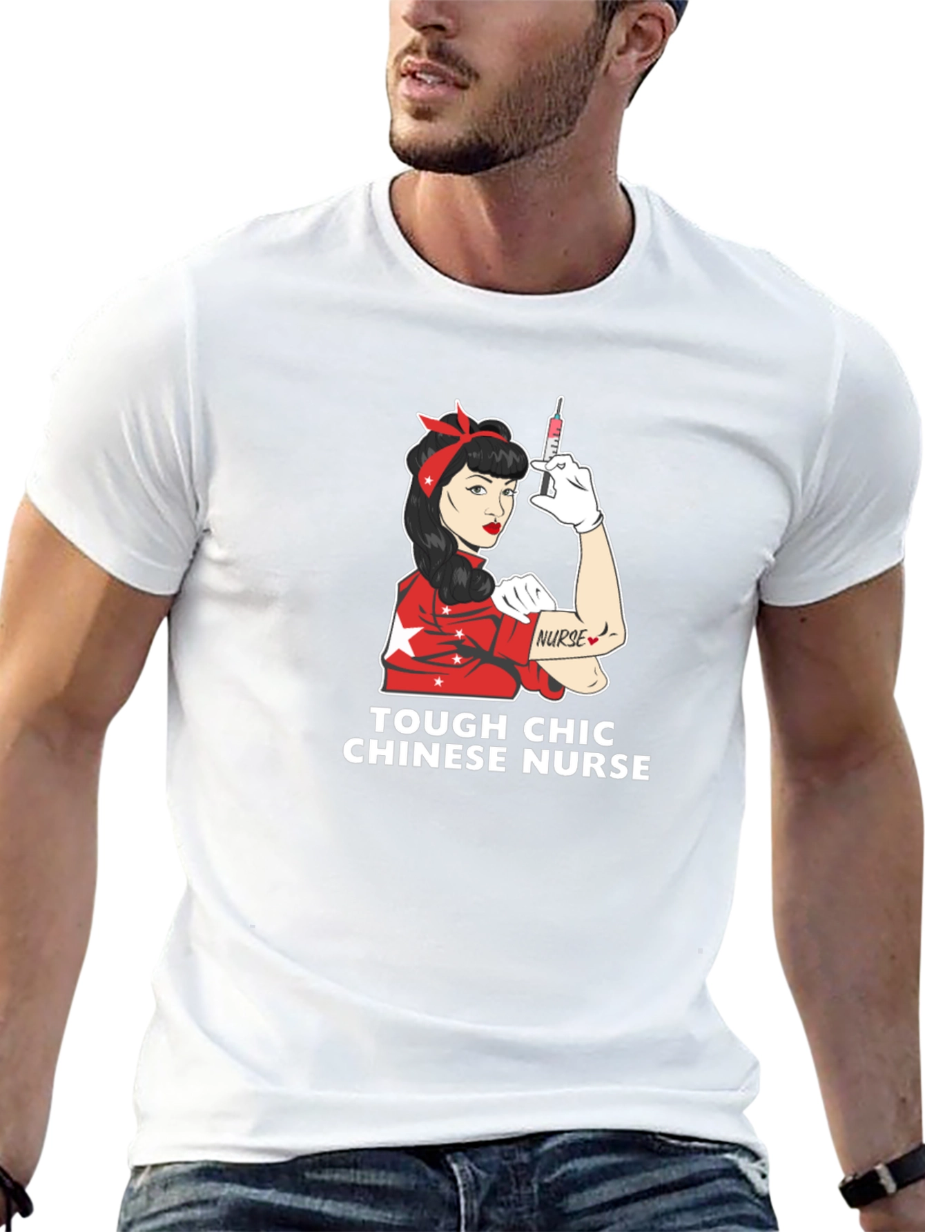 Tough Chic Chinese Nurse Graphic Tee