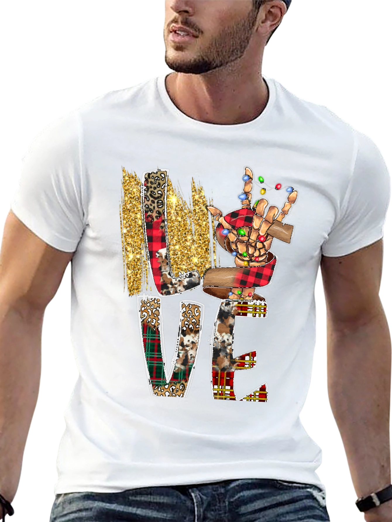 Love ASL Skeleton Hand Christmas T-Shirt