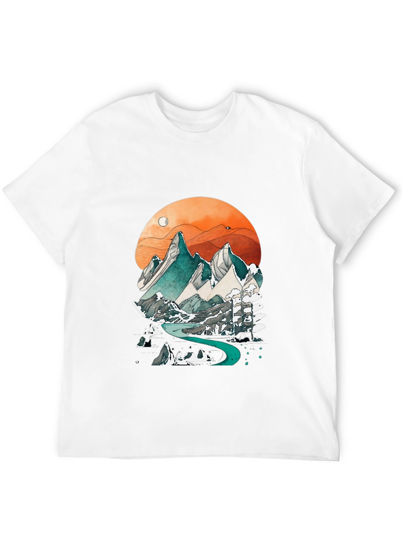 Mountain Graphic Print Mens Tee