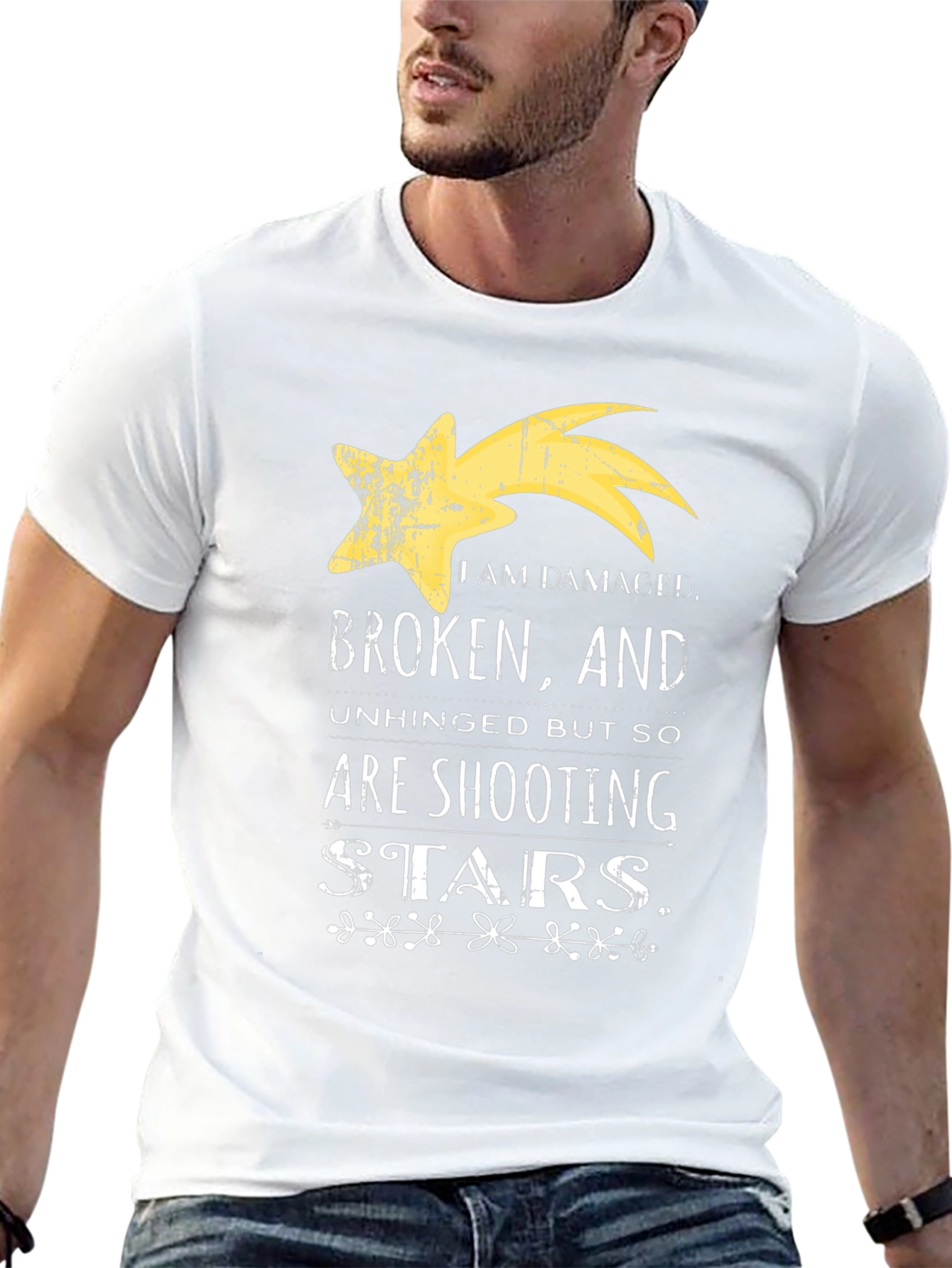 Damaged Shooting Star Graphic Tee - Unisex