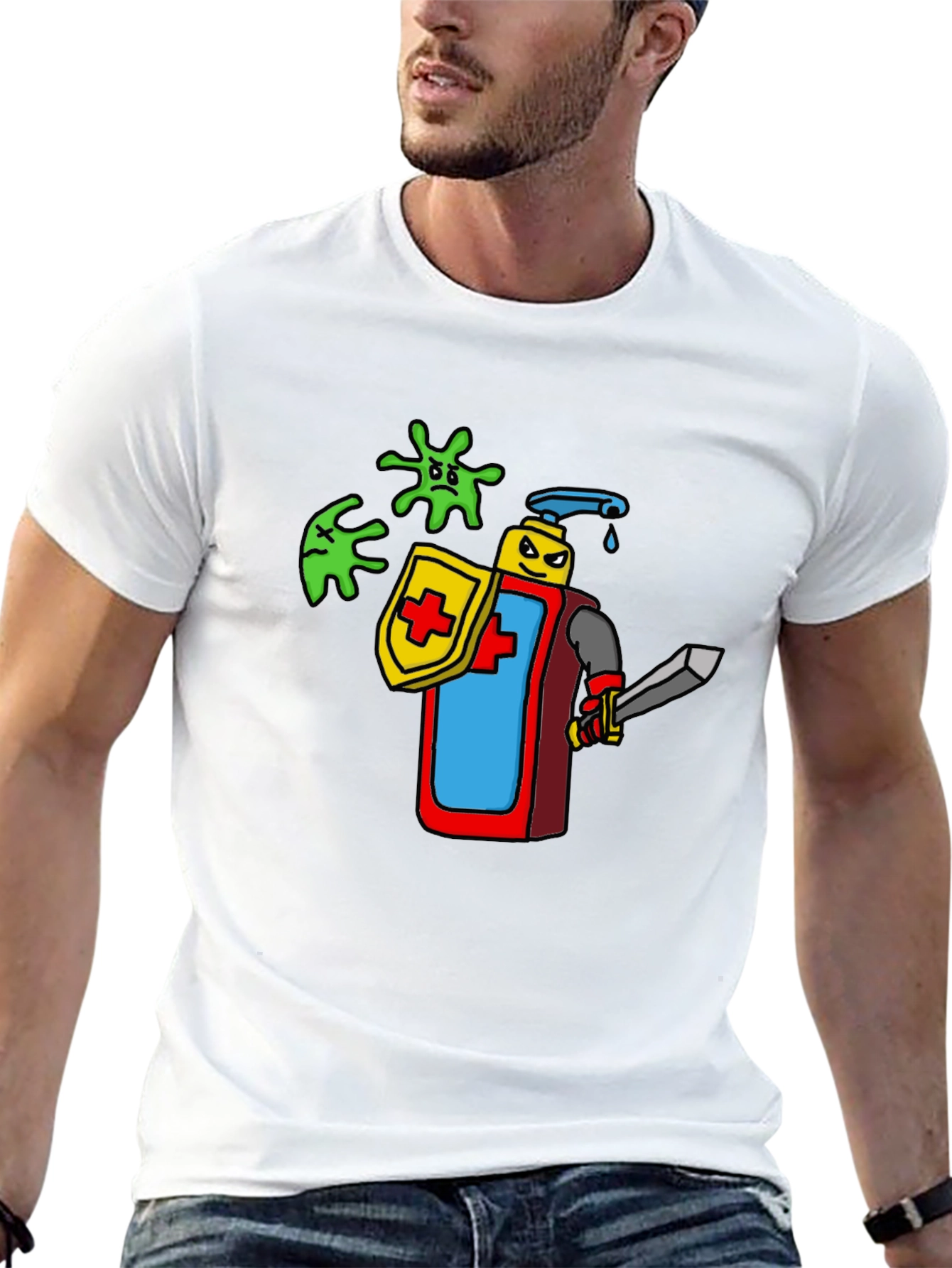 Hand Sanitizer Knight T-Shirt - Protect Yourself!