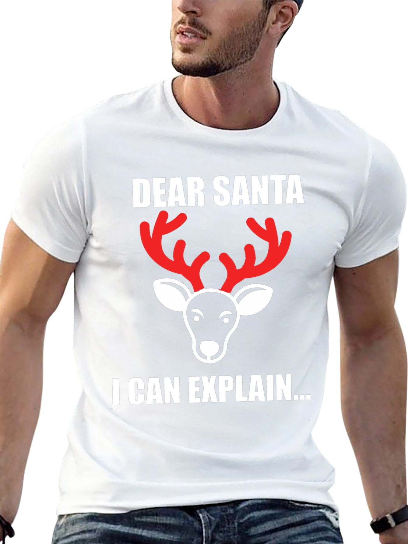 Dear Santa I Can Explain Reindeer Christmas T-Shirt