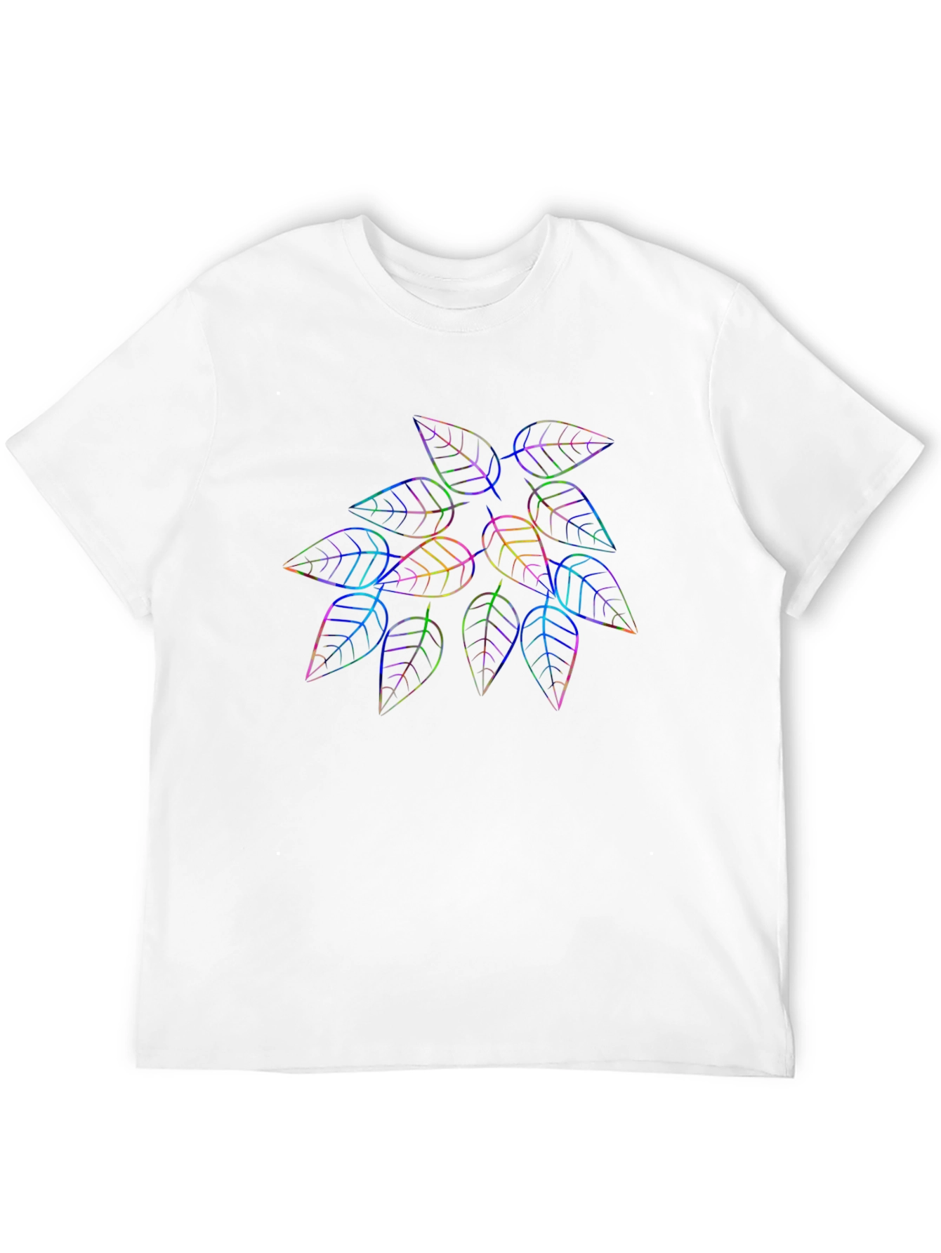 Rainbow Leaf Graphic Tee - Stylish & Unique