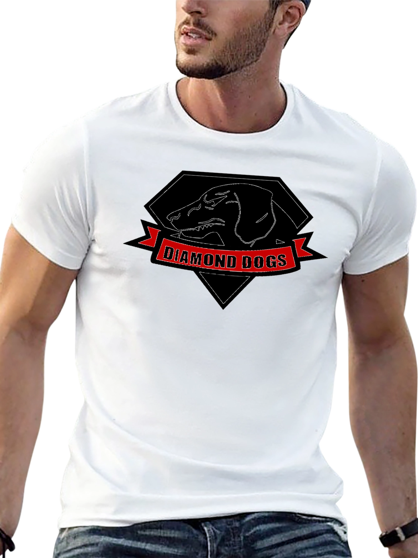 Diamond Dogs Graphic Print Black T-Shirt