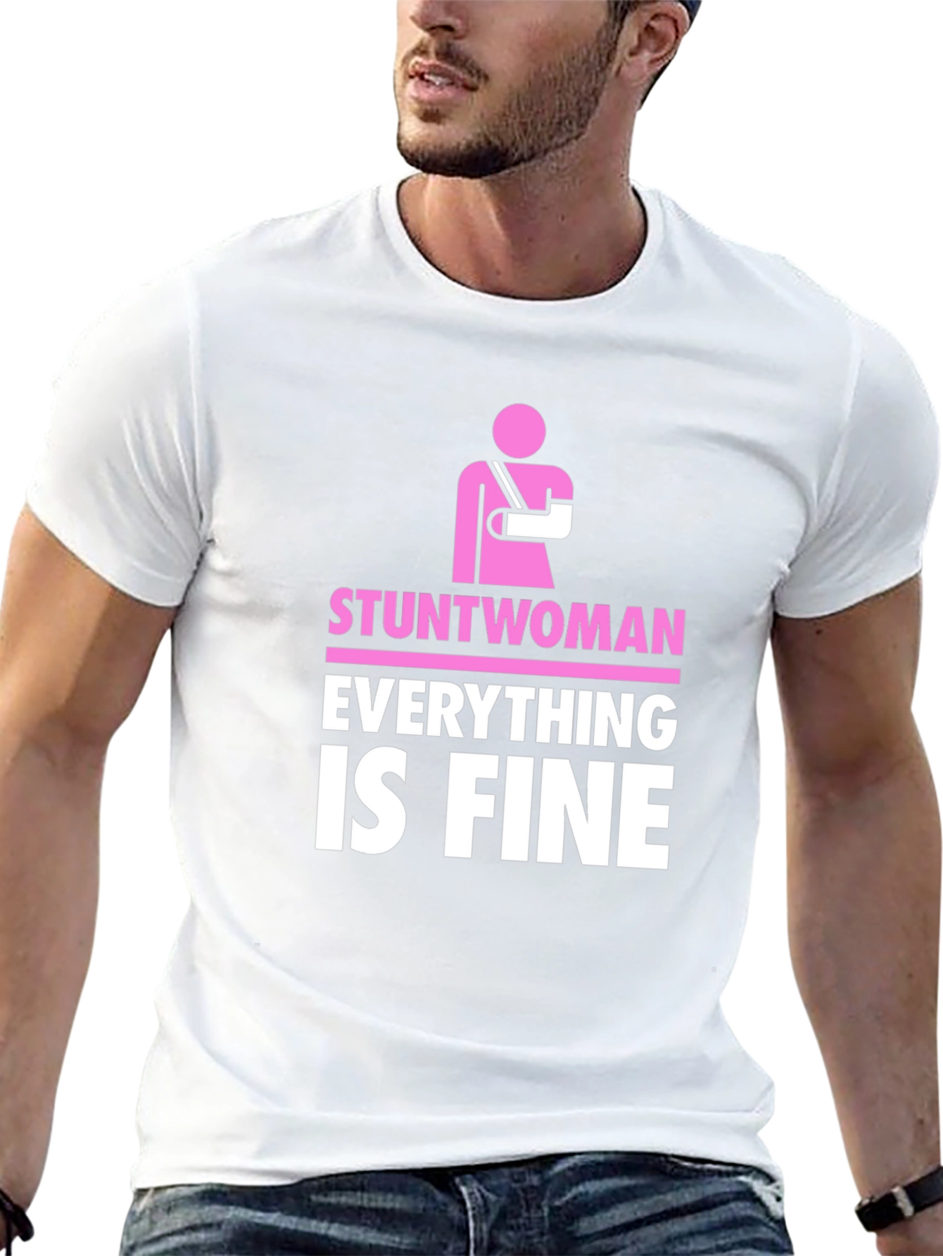 Stuntwoman Everything Is Fine Black T-Shirt