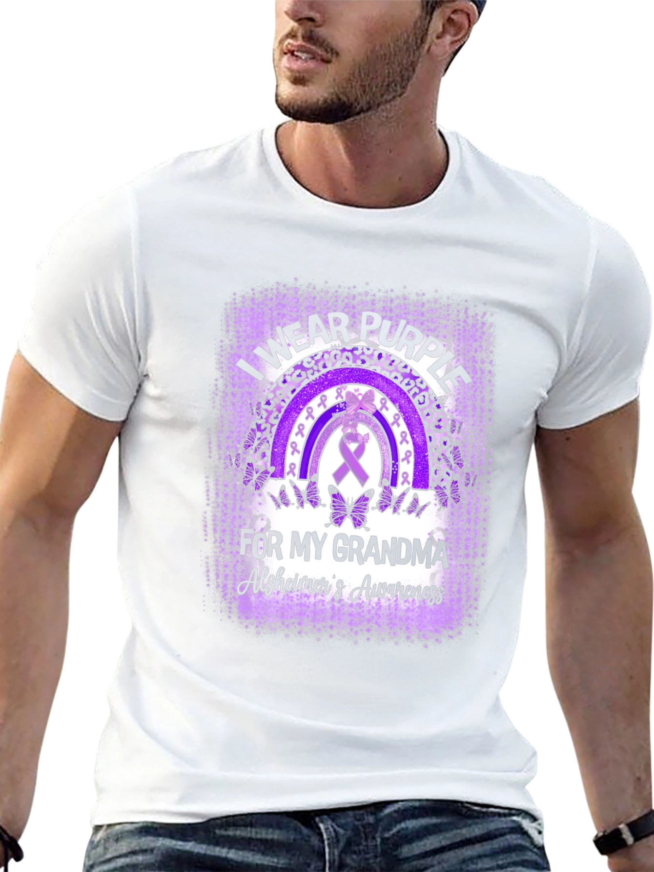 Purple Alzheimers Awareness Grandma T-Shirt