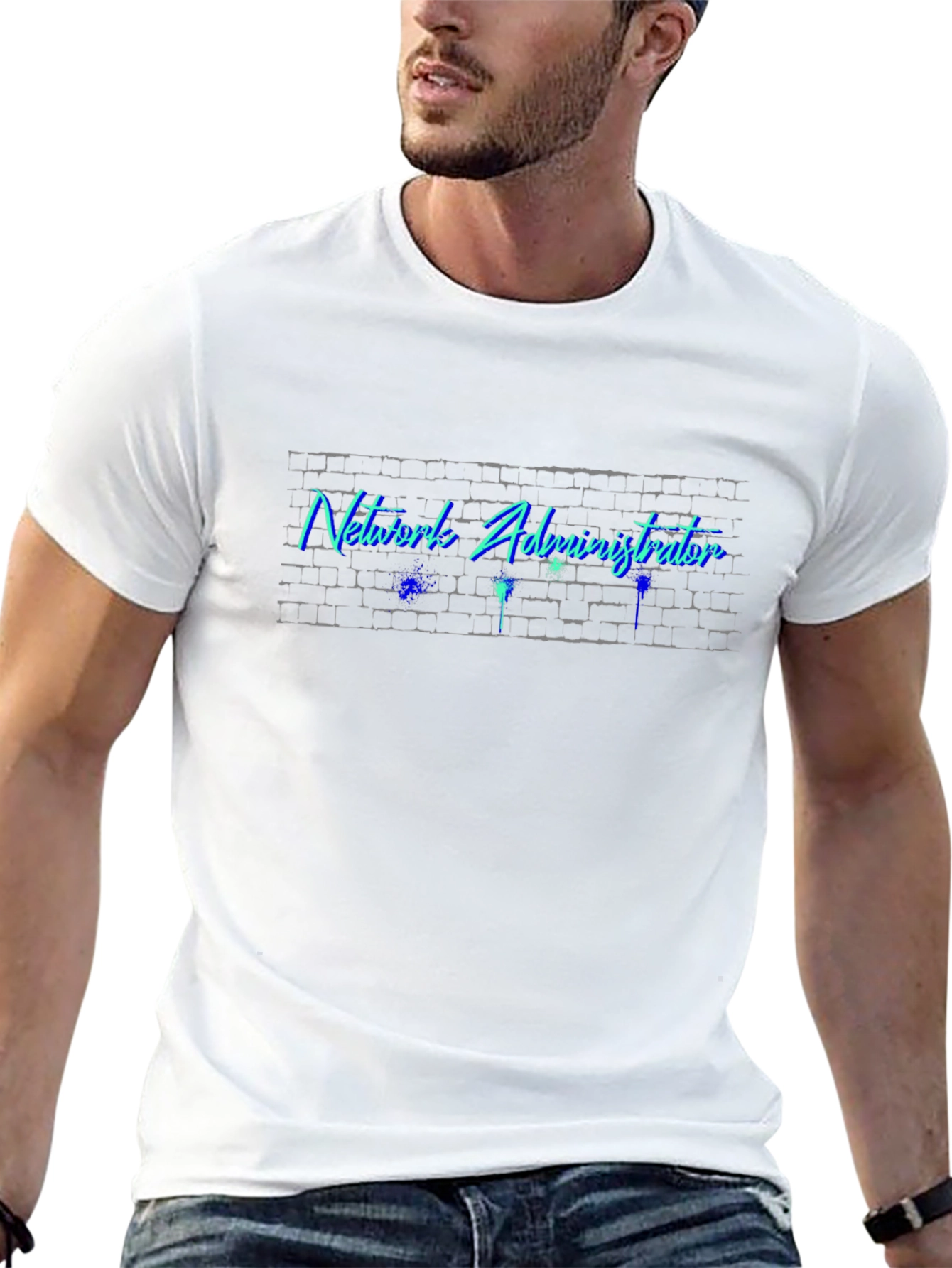 Network Administrator T-Shirt - Brick Wall Design