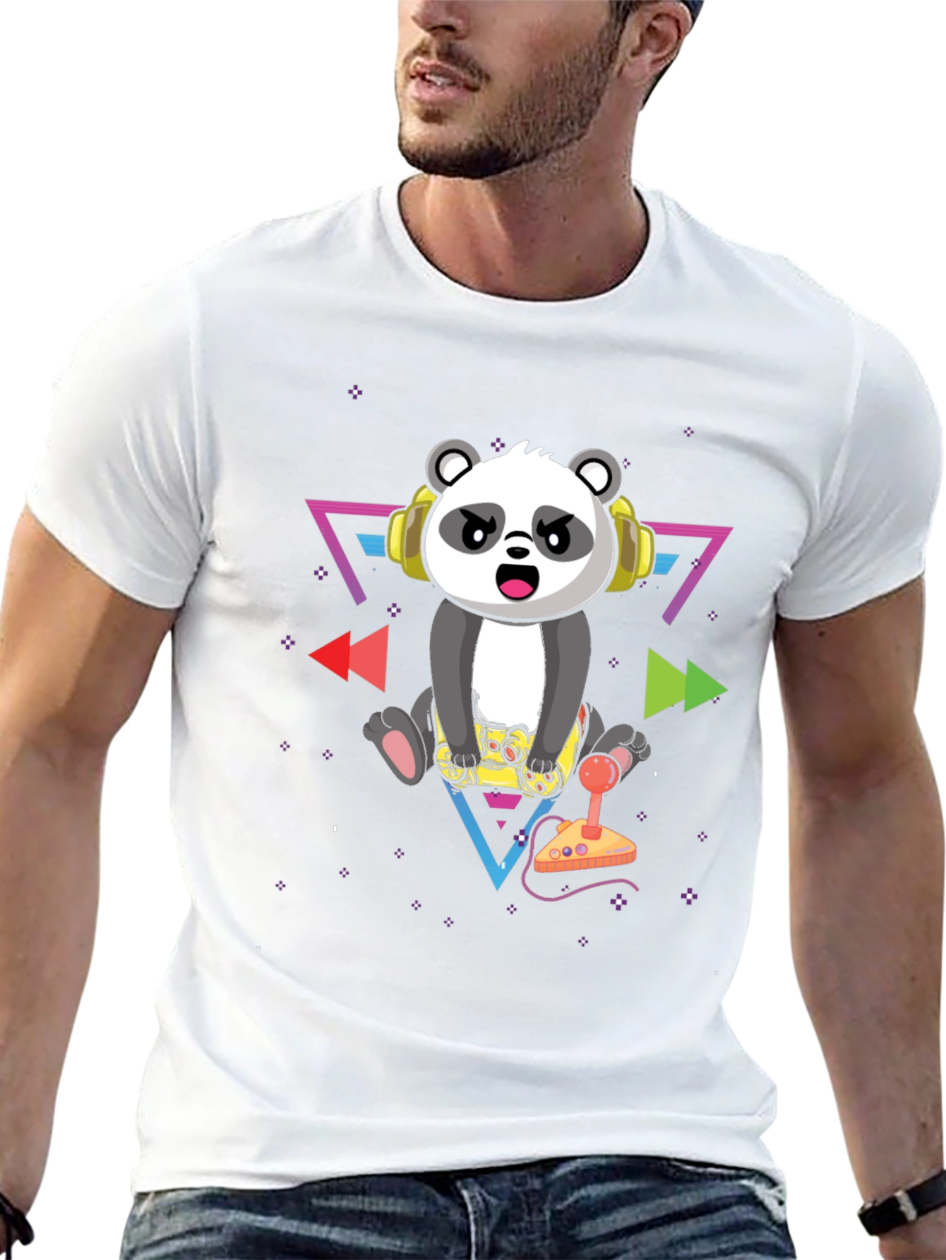 Gamer Panda Graphic T-Shirt