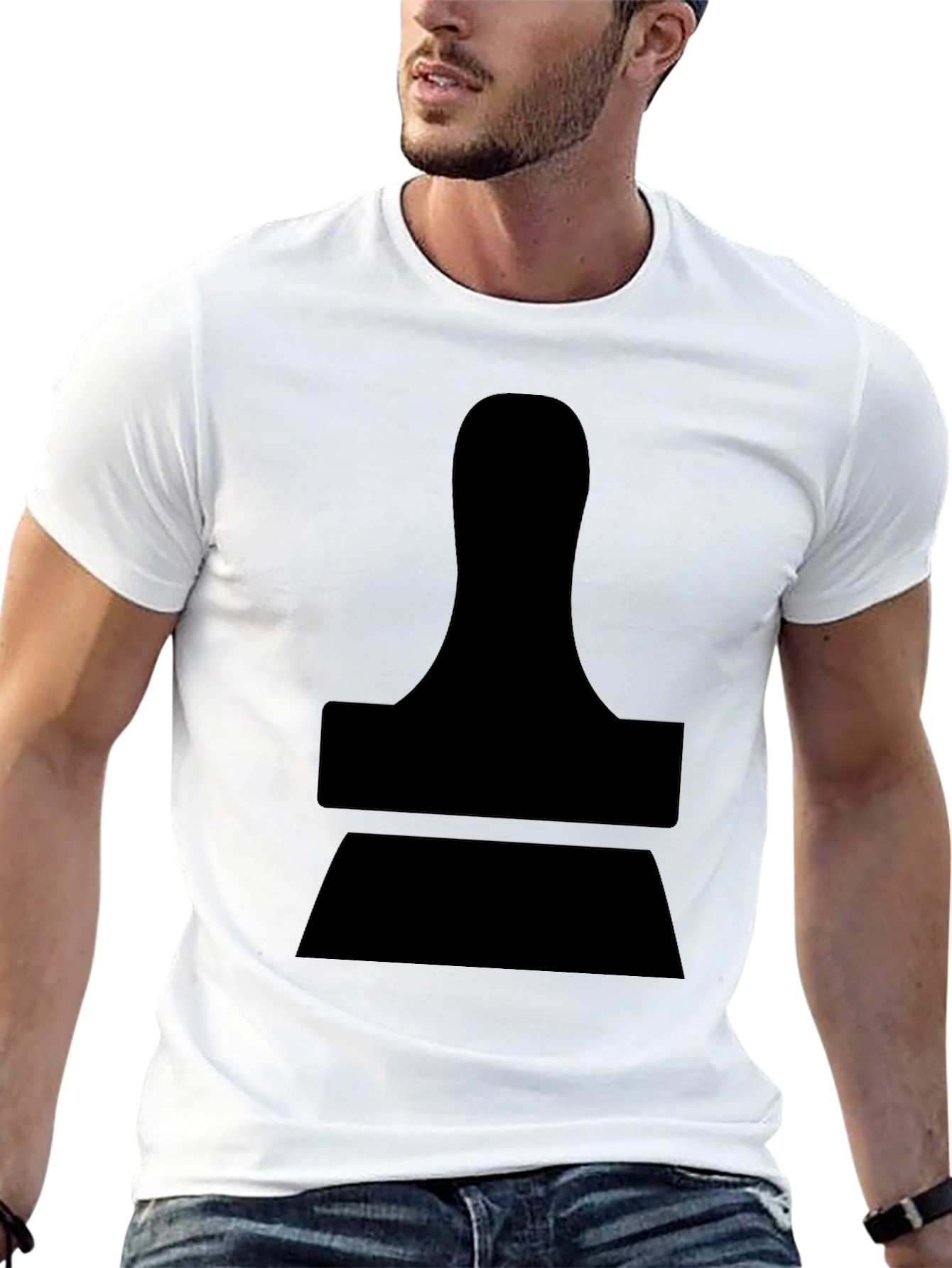 Modern Stamp Graphic Black T-Shirt