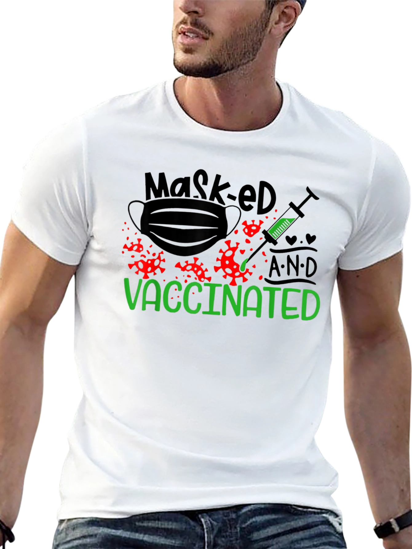 Masked and Vaccinated Graphic T-Shirt
