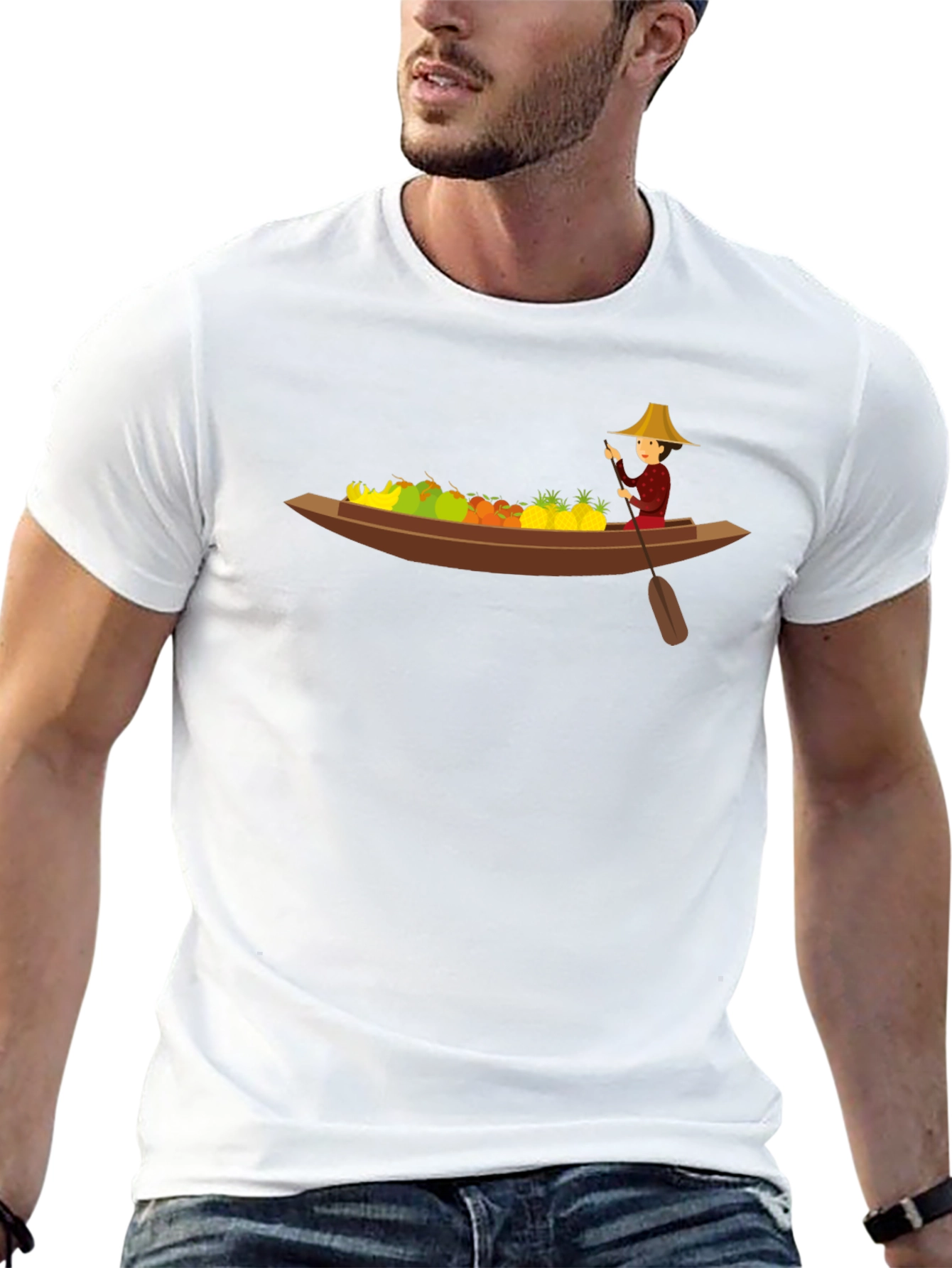 Fruit Boat Graphic Black T-Shirt