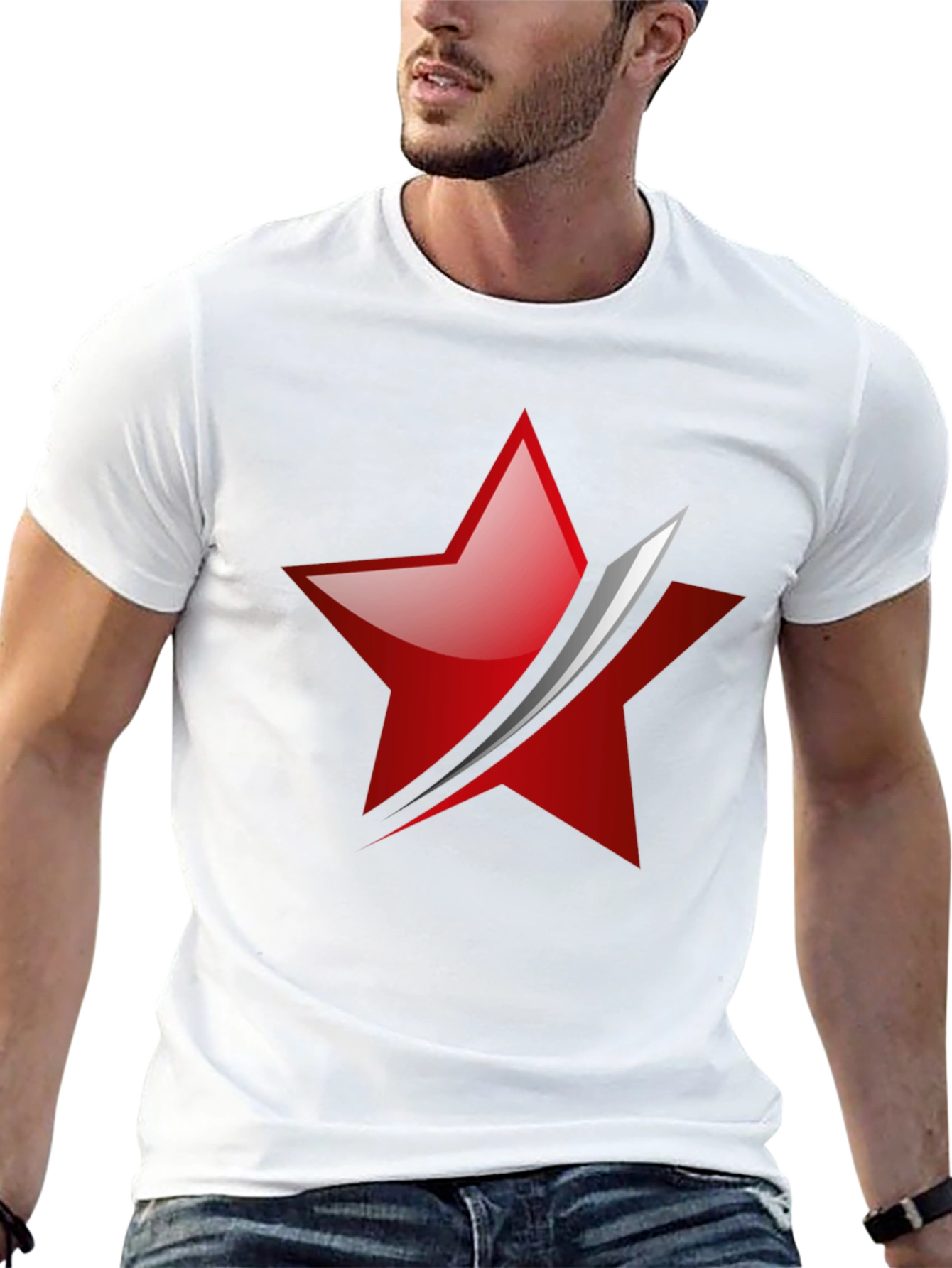 Red Star Slash Graphic Tee - Mens Black T-Shirt