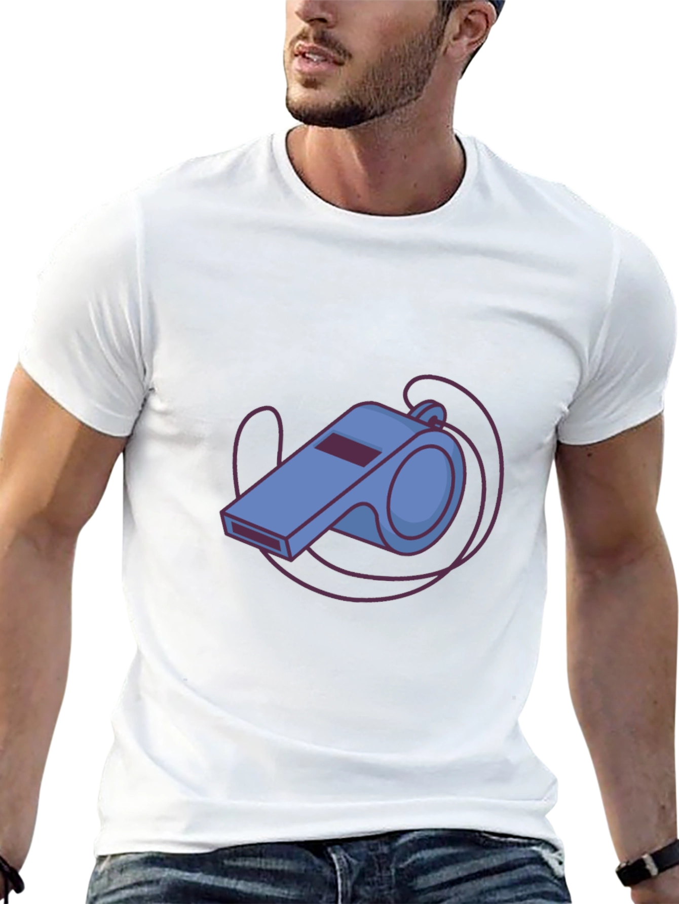 Cartoon Whistle Graphic Tee - Referee Style