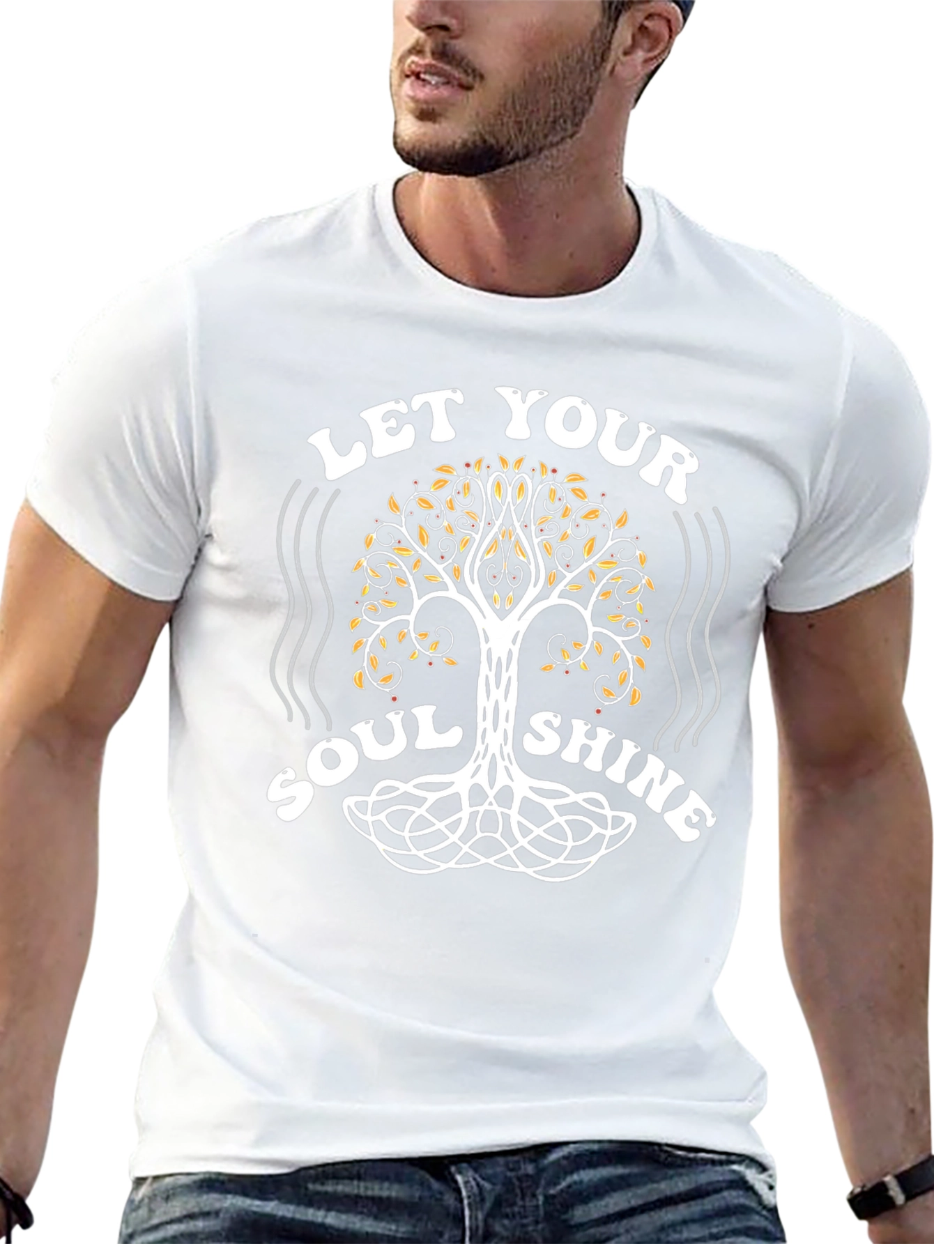 Let Your Soul Shine Tree Graphic Black Tee