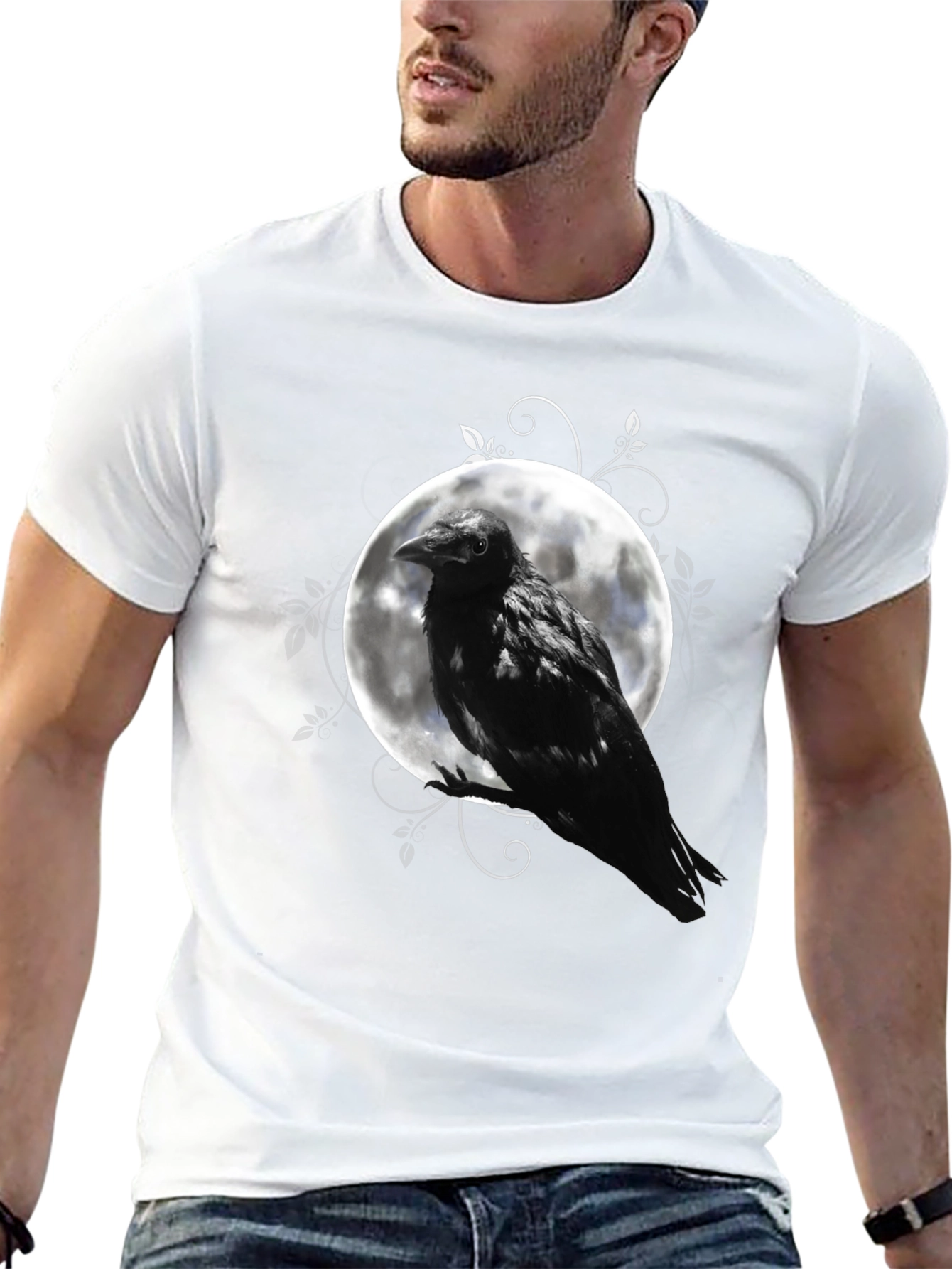 Raven Moon Graphic Tee - Mens Black T-Shirt