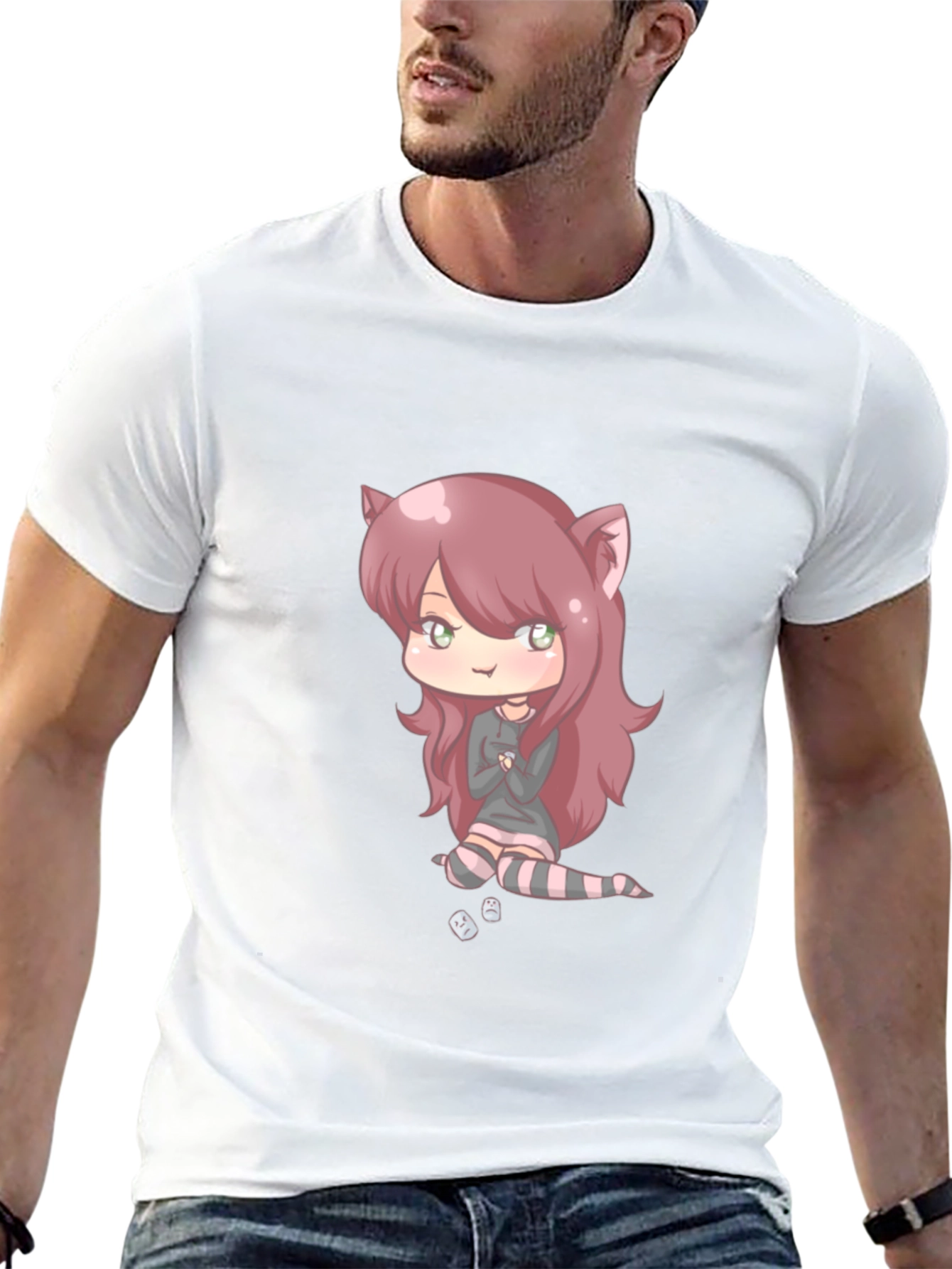 Anime Girl Graphic Black T-Shirt