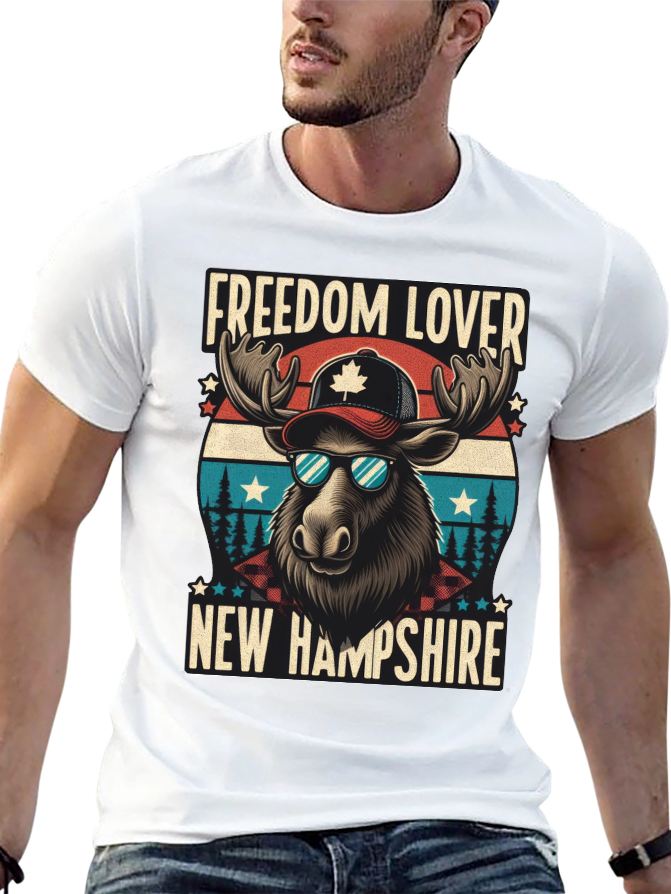 Freedom Lover New Hampshire Moose T-Shirt