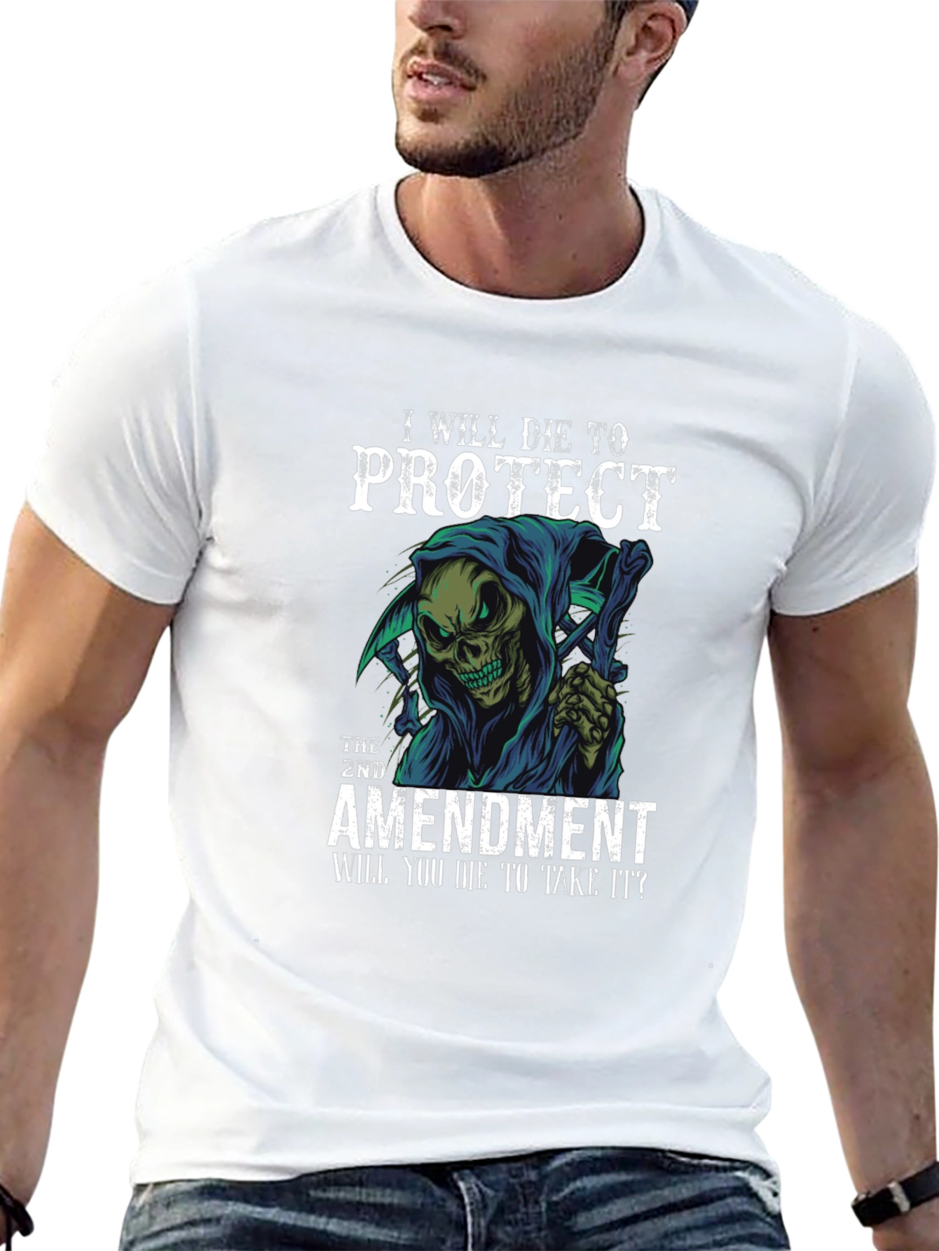2nd Amendment Protect Die Grim Reaper T-Shirt