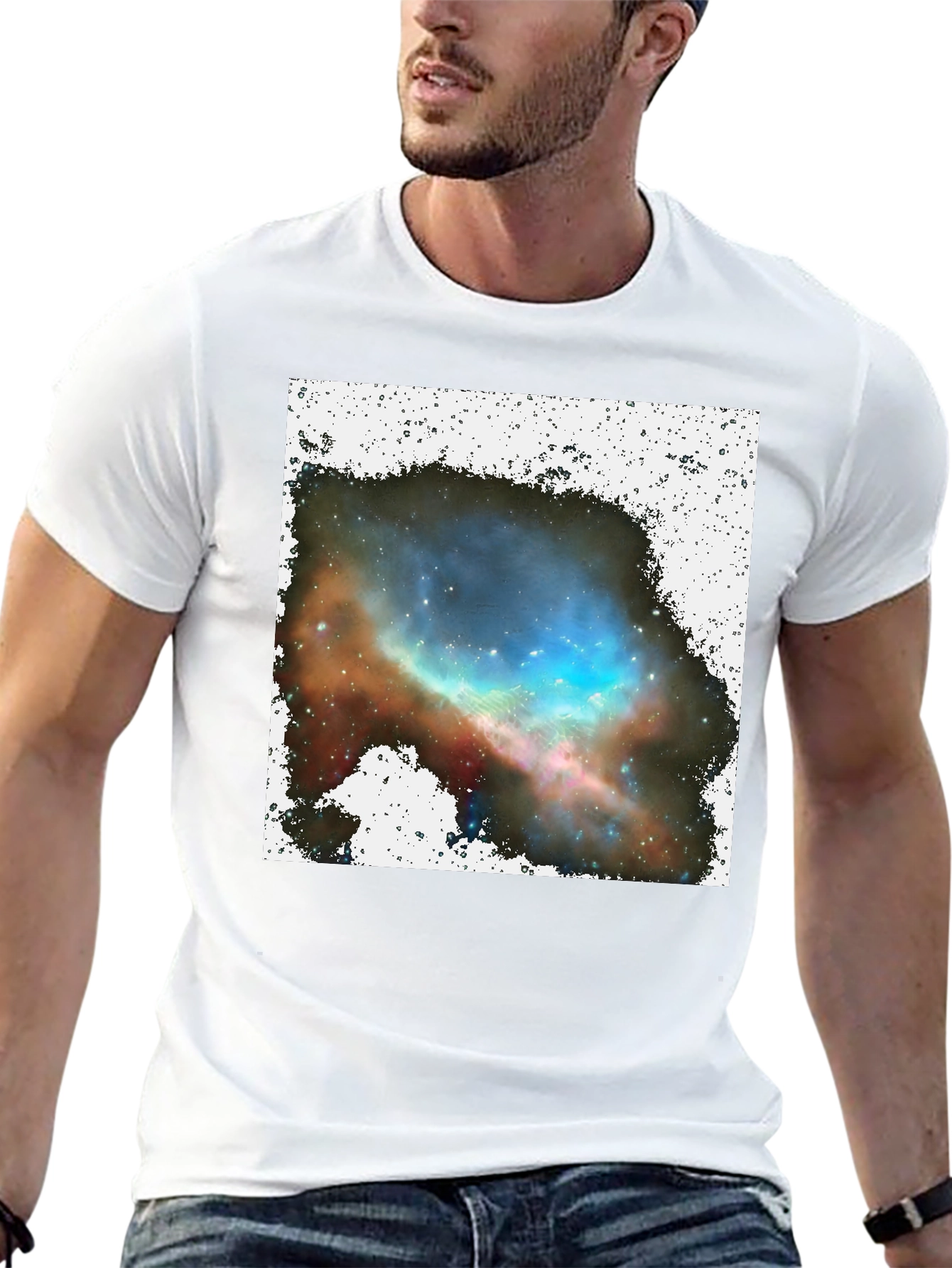 Nebula Print Black T-Shirt