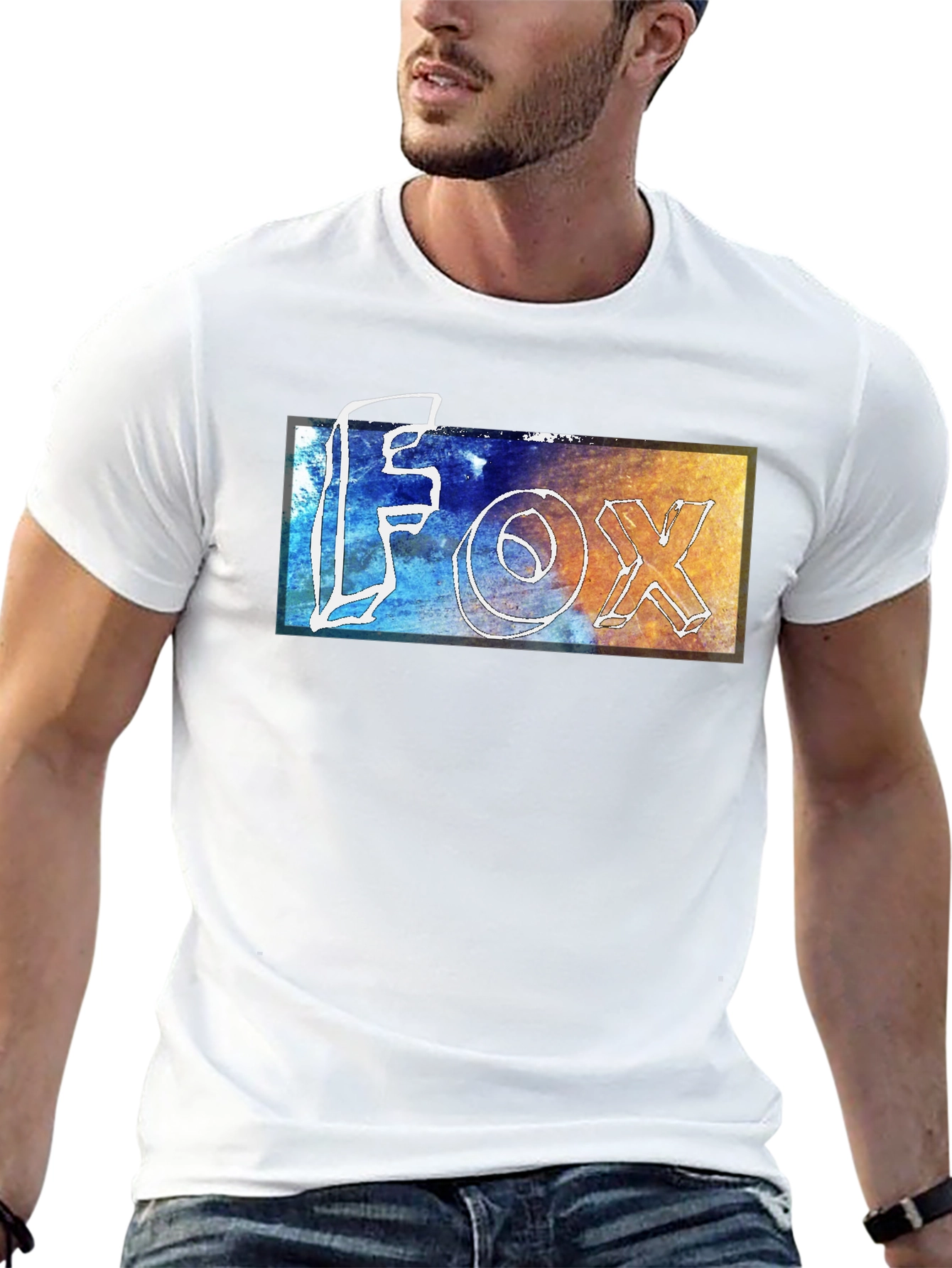 Modern FOX Graphic Tee - Stylish Mens Black T-Shirt