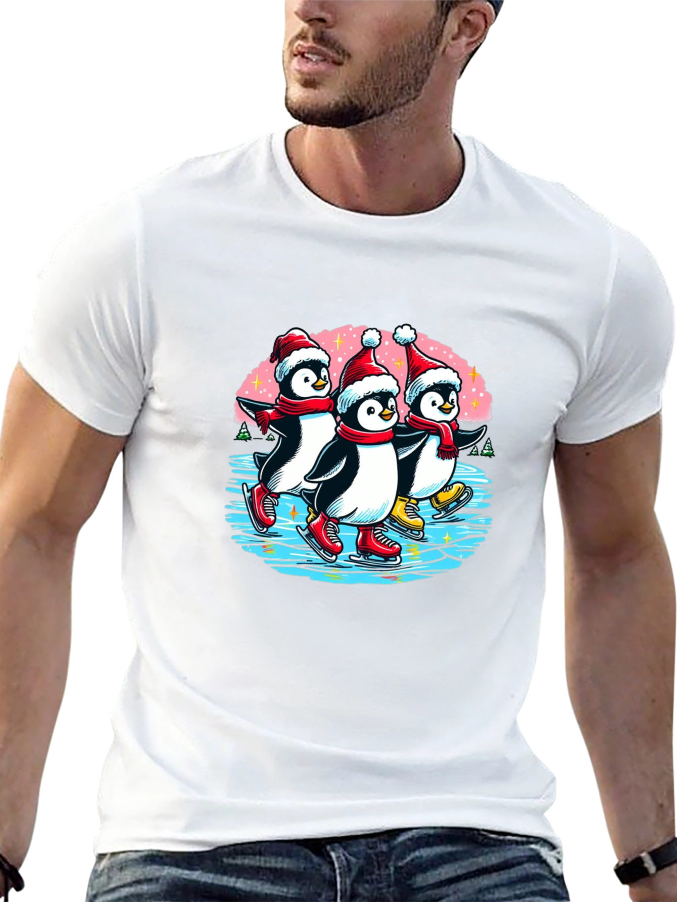 Penguin Ice Skating Holiday T-Shirt